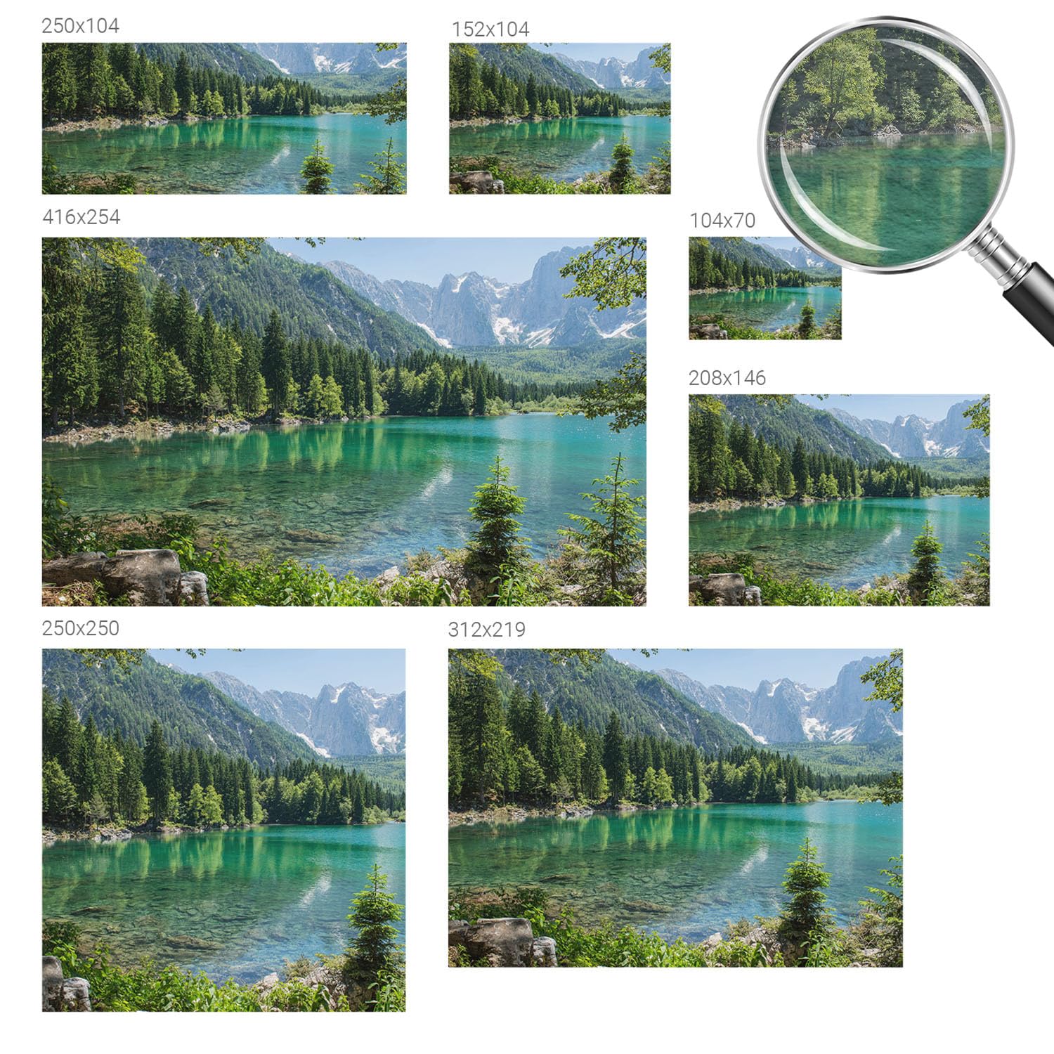 Mural Fotográfico Sobre Soporte De Tejido No Tejido 312x219 cm Lago verde