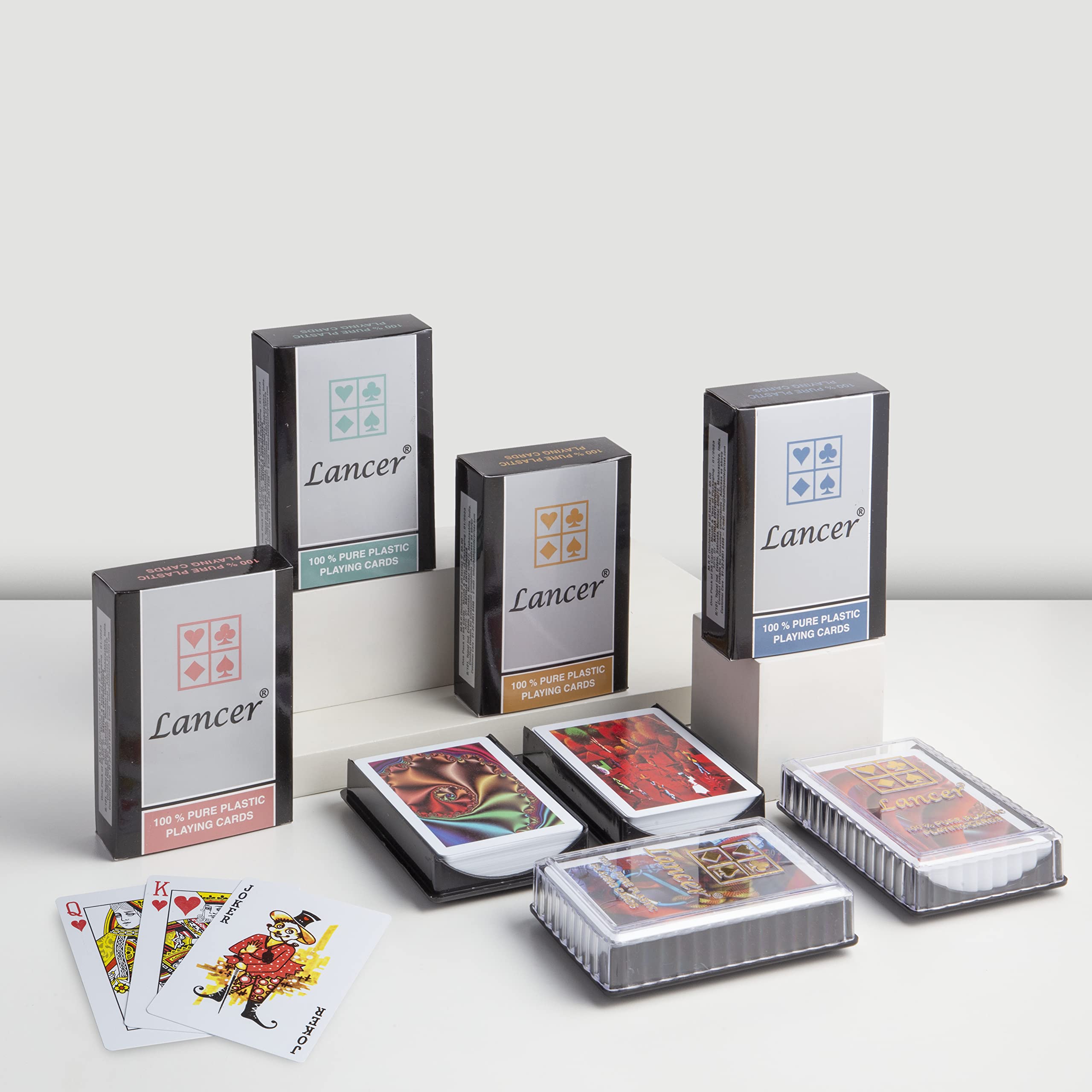 LANCER Premium Plastic Playing Cards (Set of 12), Bridge Size