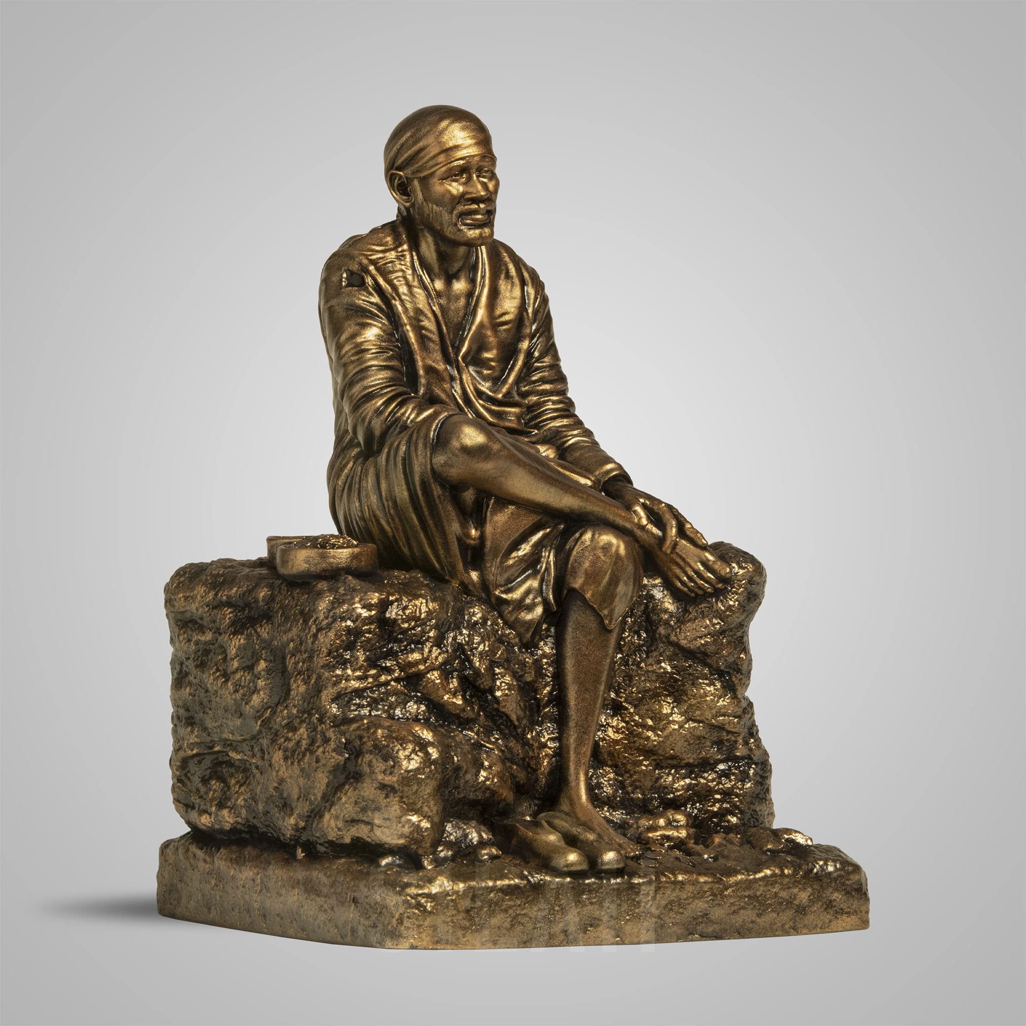 Shirdi Sai Baba Sculpture - Antique Bronze -7