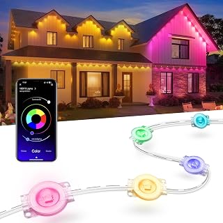 Fussion Permanent Outdoor Lights for House, 100ft RGB Halloween House Lights Outdoor with APP Remote Control, IP67 Waterproof Smart Eternity Eaves Lighting for Christmas, Holiday, Party, Daily - Amazon product rated Grade A