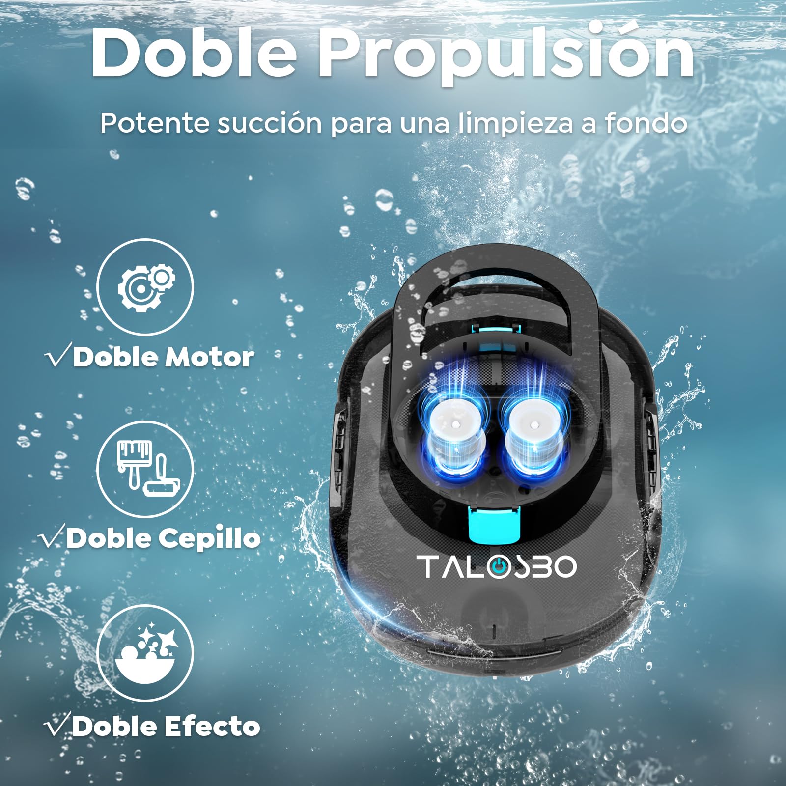 (2026 Upgrade) S1PRO Robot Piscina, Doble Motor Robot Limpiafondos Piscina Sin Cable, 120 Min de Limpieza, Carga en 2.5h, Autoaparcable, para Piscinas de Fondo Plano 100 m²