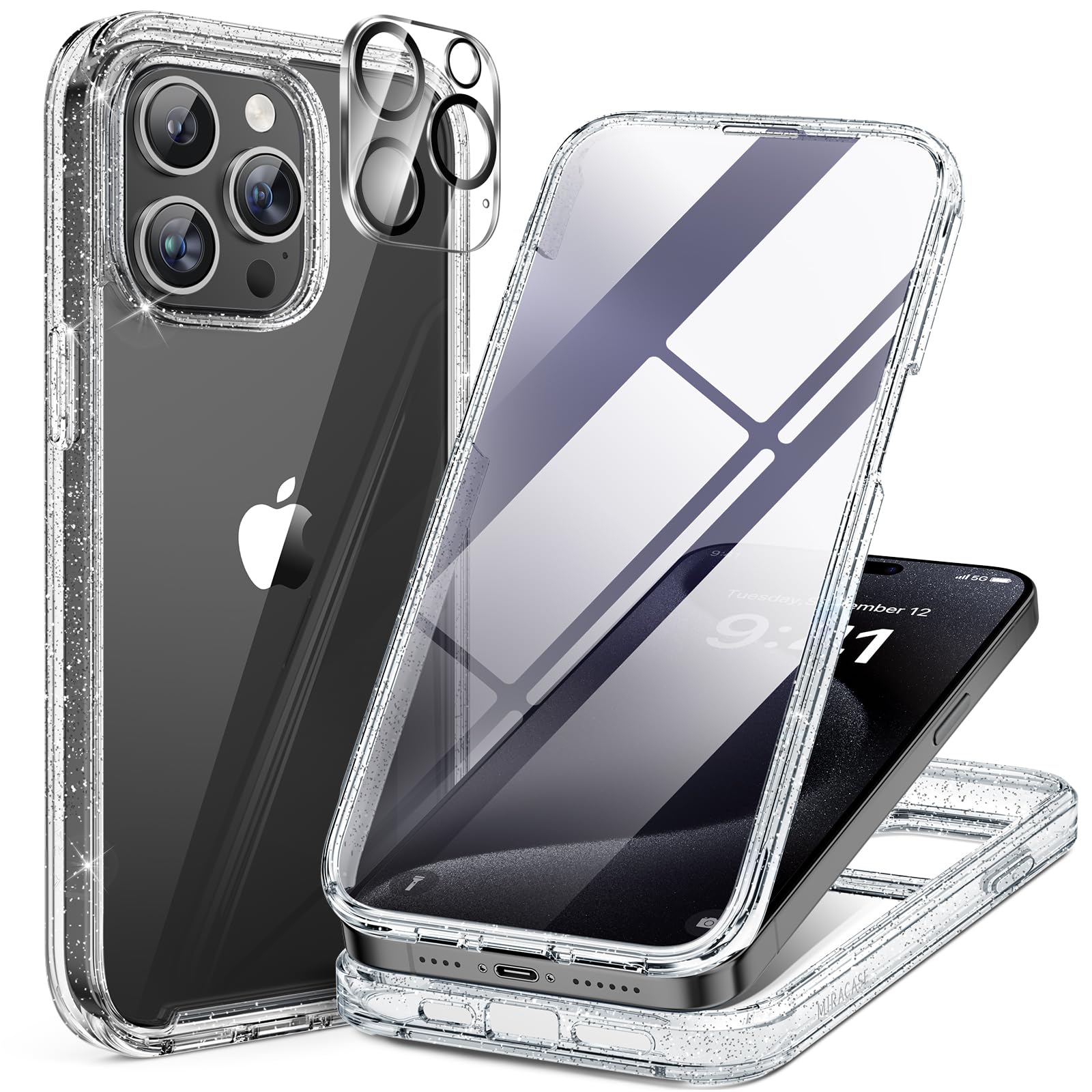 Miracase Magnetic Case for iPhone 17 Case, [Bubble Free] Built-in Glass Screen Protector+ [New Camera Control Button], Full Body Bumper Compatible with MagSafe, Drop Proof 17 Cover,6.3-inch (Black) — view 170