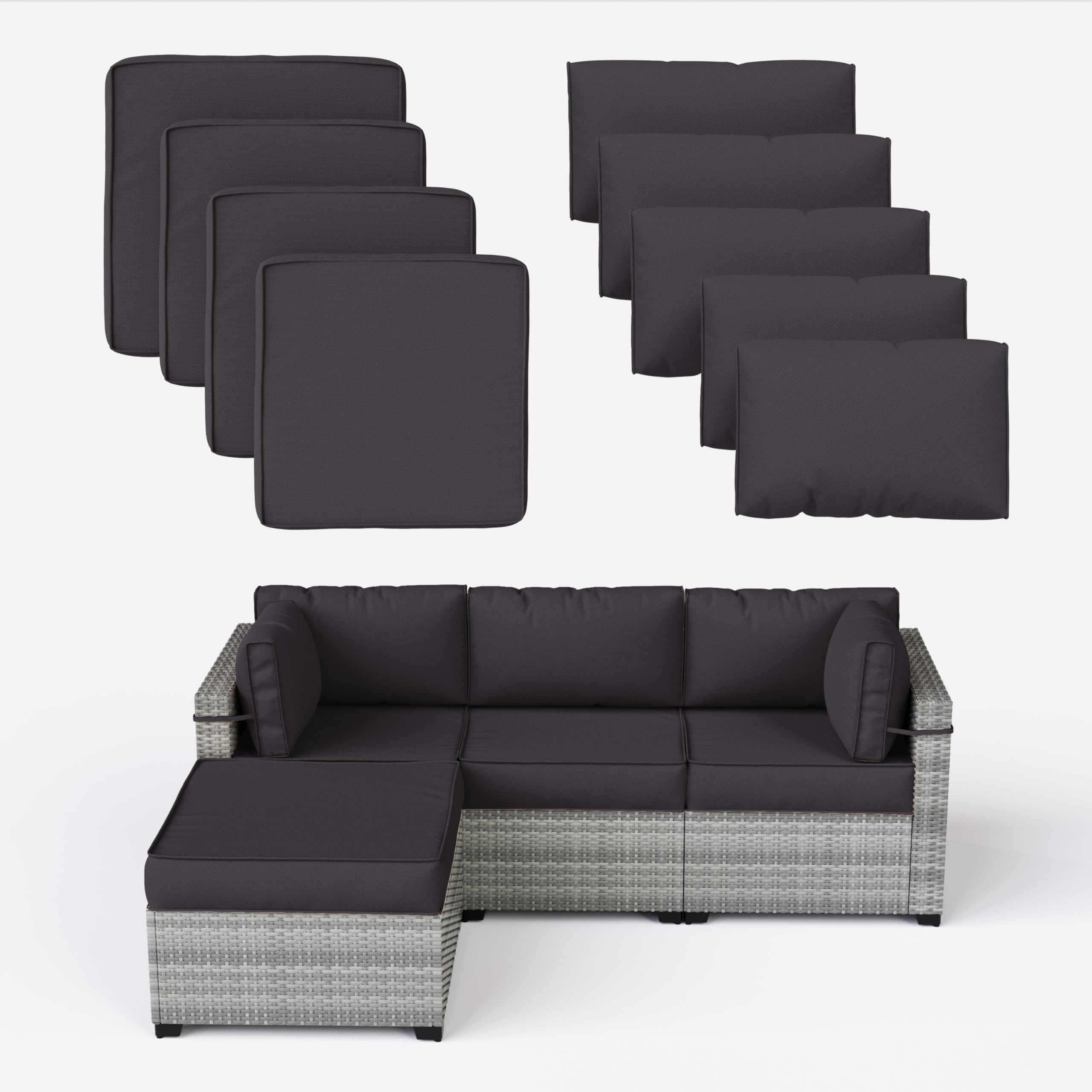 Photo 1 of Kimunuk 9 Pcs Outdoor Patio Cushions Covers Replacement Waterproof with Zipper for 5 Pcs Patio Furniture Set, Covers Only