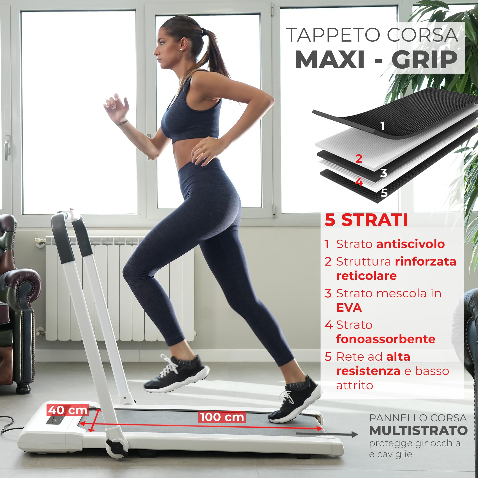 IDS Tapis Roulant Salvaspazio 10 o 14 km/h | Marchio Italiano | Compatibile APP Bluetooth + Programmi | Pieghevole Compatto Elettrico | Indoor Sports GARANZIA e Assistenza ITALIA