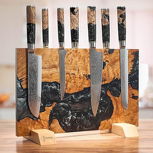 Miniatura 2 de Bloque magnético para cuchillos Senken Tsunami (mezcla de resina negra "ónix")