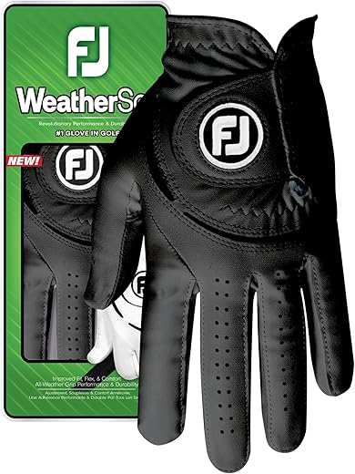 FootJoy 2024 WeatherSof Golf Glove, Men's, L Cadet, Black