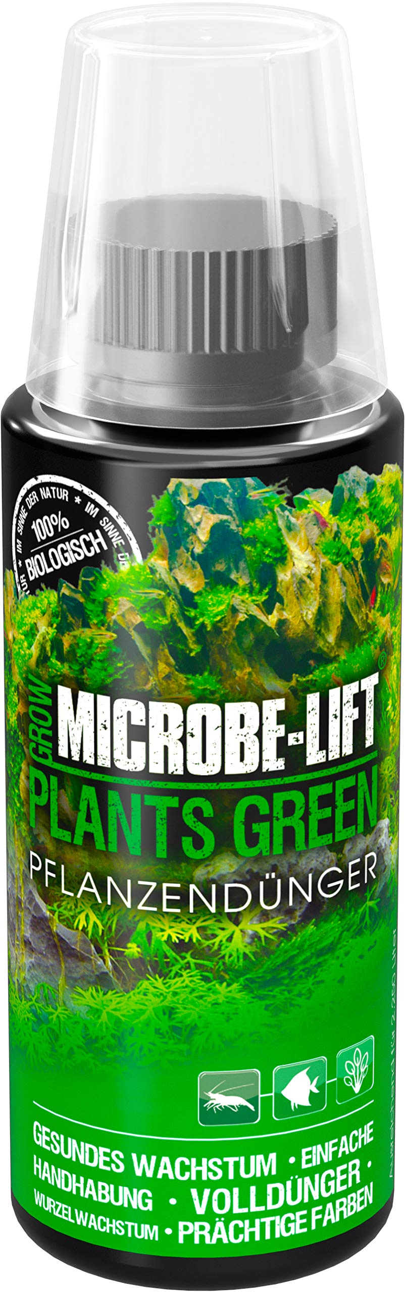 MICROBE-LIFT Plantas Verde - 118 ml - Abono completo para plantas de acuario, rico en vitaminas, para un magnífico crecimiento y salud en acuarios de agua dulce.