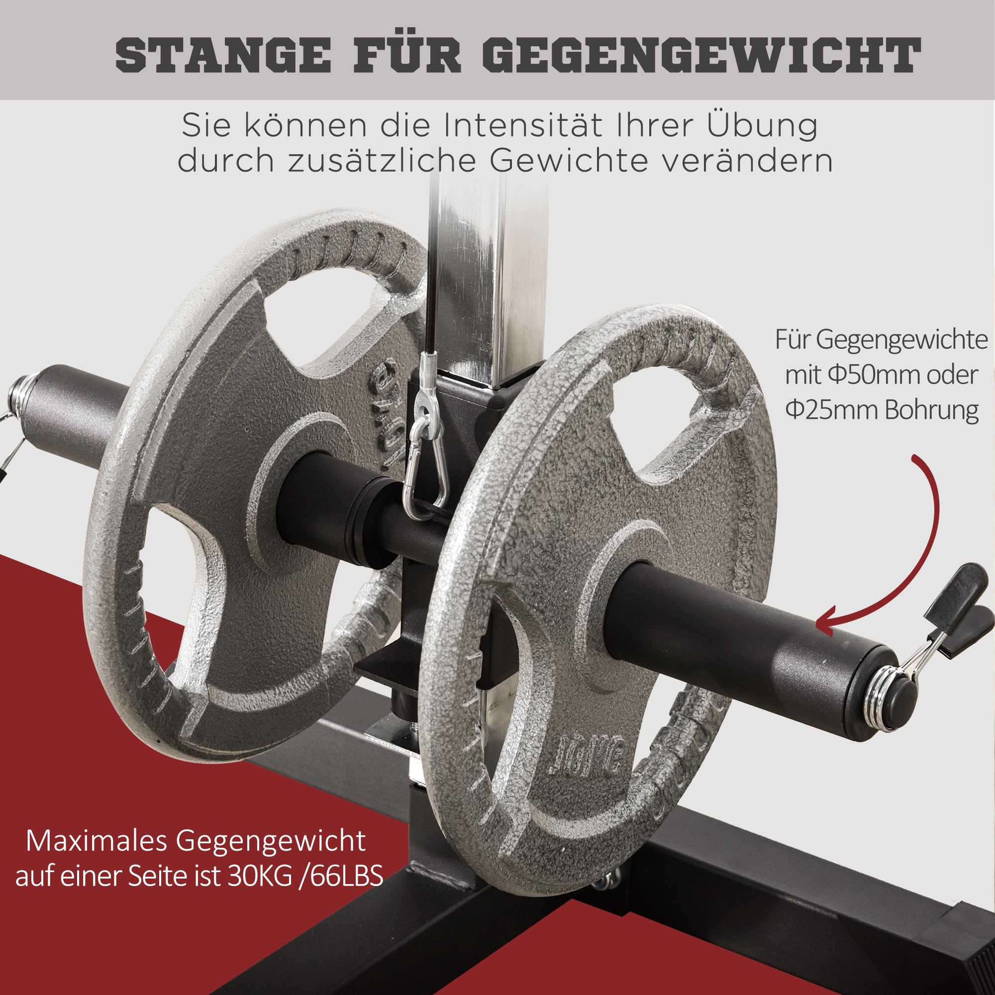 HOMCOM Latzugstation, Verstellbar Latzugturm mit Trizepsstange Latzugstange, Kabelzugstation bis 280kg Belastbar, Fitnessstation, Latzugmaschine, Latzug-Station für Zuhause Stahl Schwarz