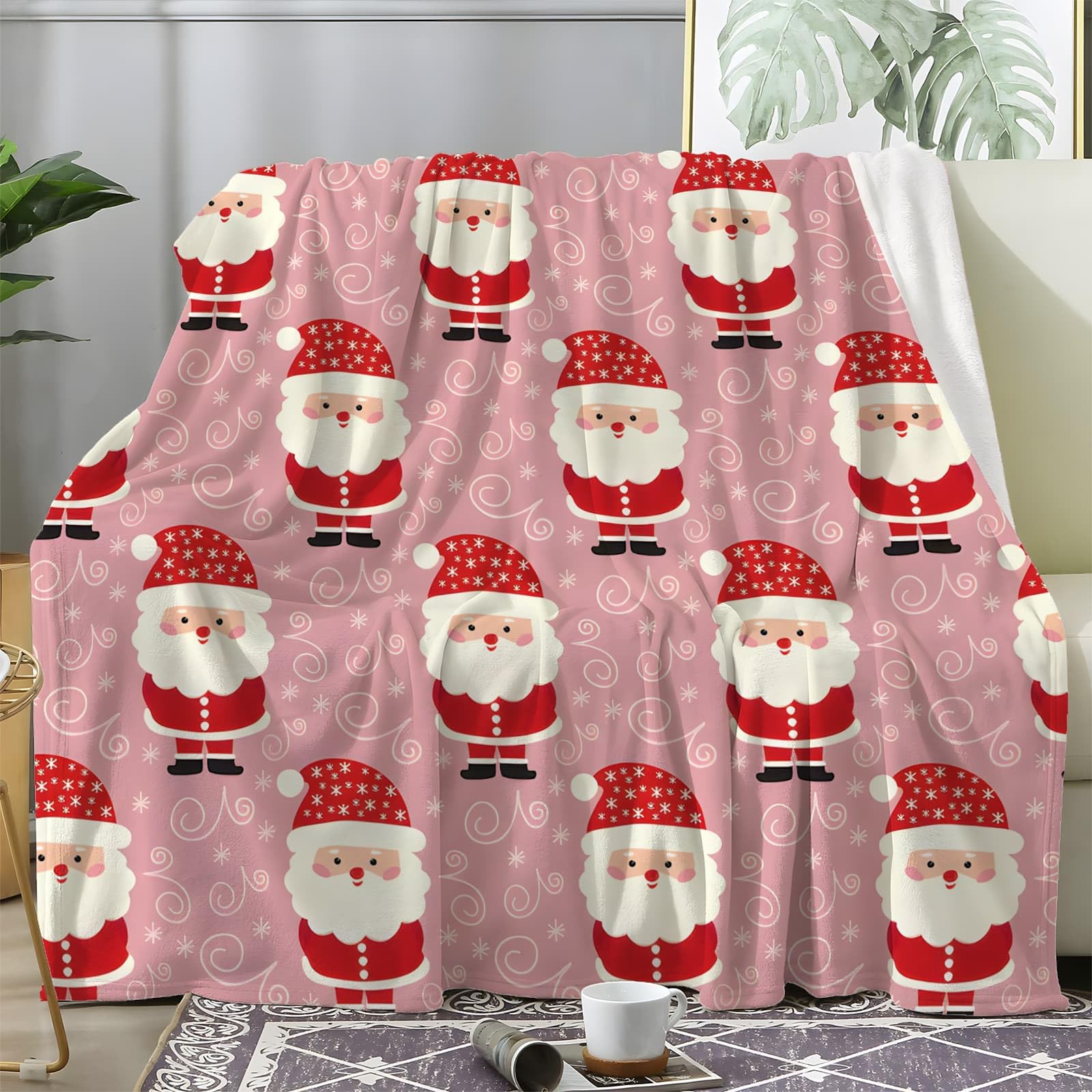 Weihnachtsmann Kuscheldecke Flauschig Weihnachts Decke Fleecedecke 180x200