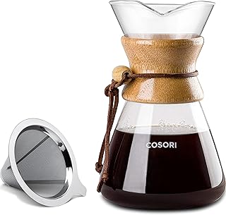 COSORI Pour Over Coffee Maker with Double Layer Stainless Steel Filter, 8-Cup, 34oz, Drip Coffee Maker, Coffee Dripper Bre...