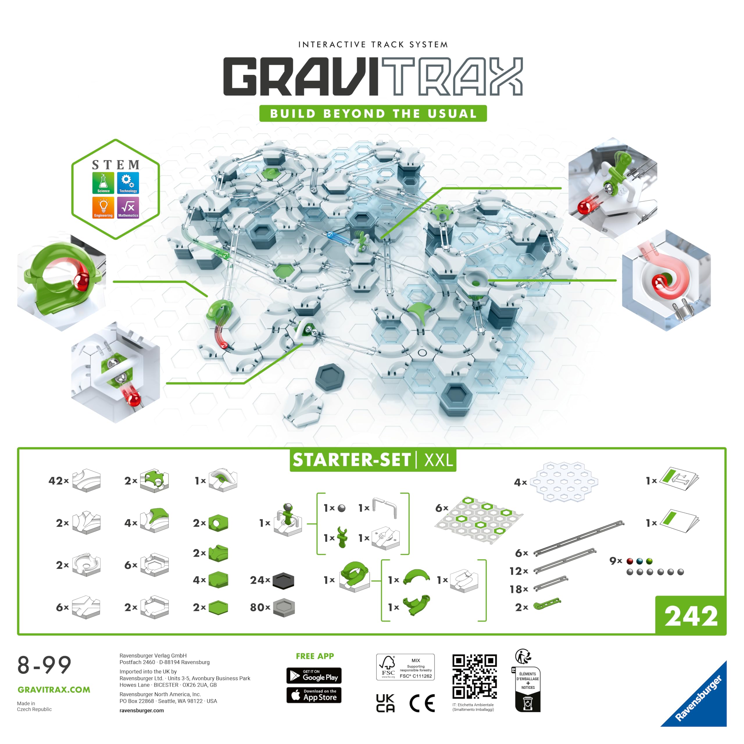 Ravensburger GraviTrax Starter-Set XXL 22416 - GraviTrax Starterset für Deine Kugelbahn - Murmelbahn und Konstruktionsspielzeug ab 8 Jahren, kombinierbar mit Allen Produkten, alleine bespielbar