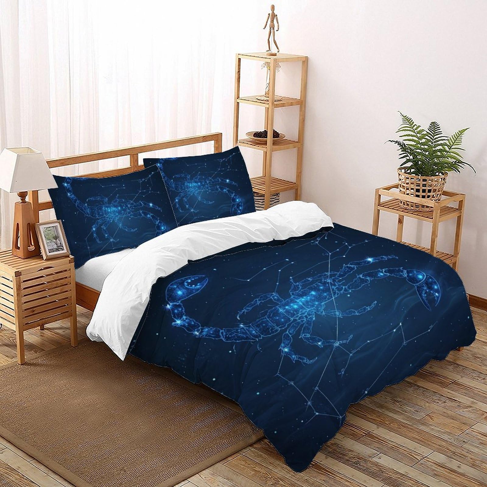 Housse de couette espace pour chambre adulte : parure de lit 200x200cm signe Cancer