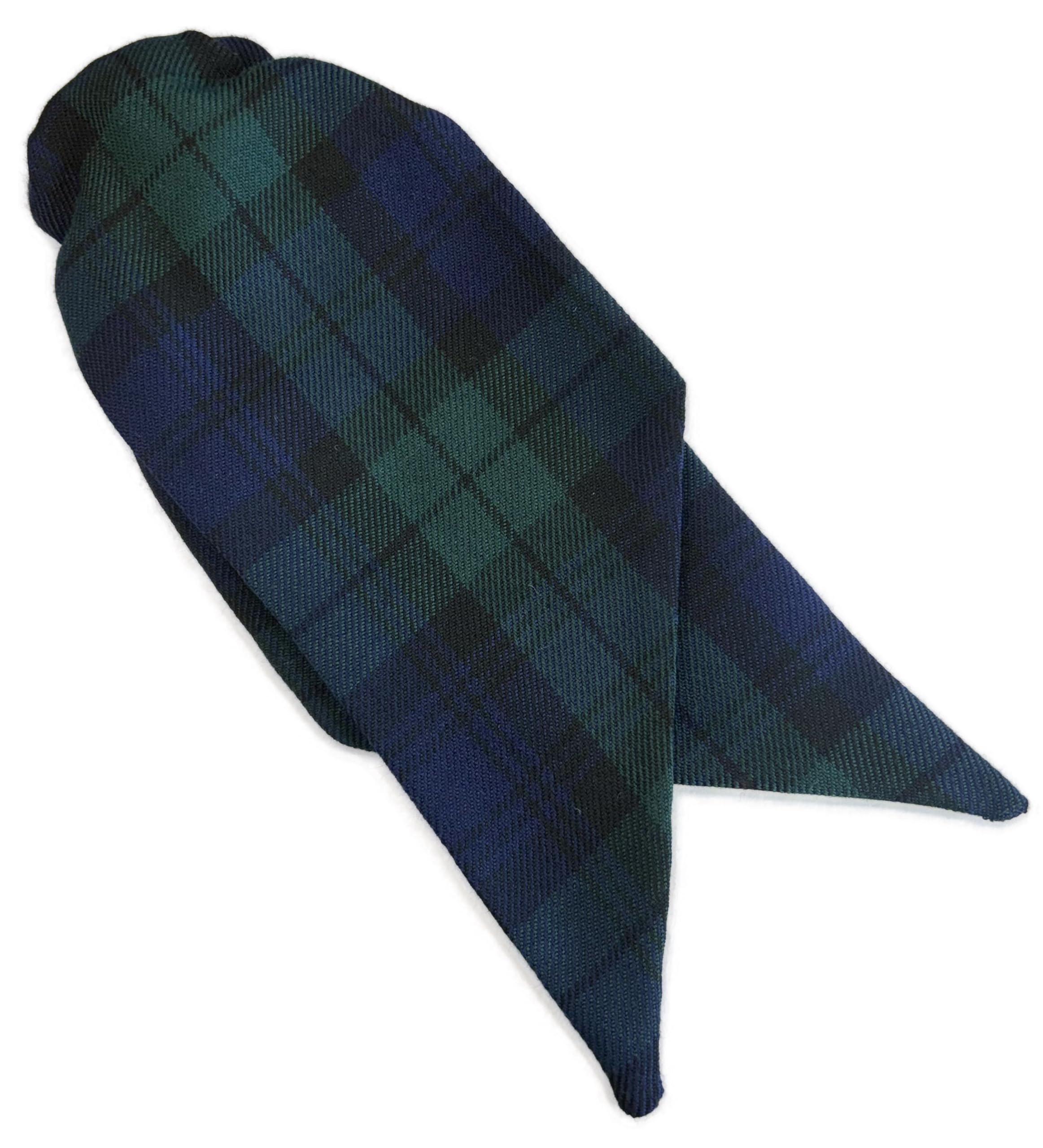 Great British Tie Club Women's Blue, Green, Black Black Watch Tartan Check Clip On Cravat