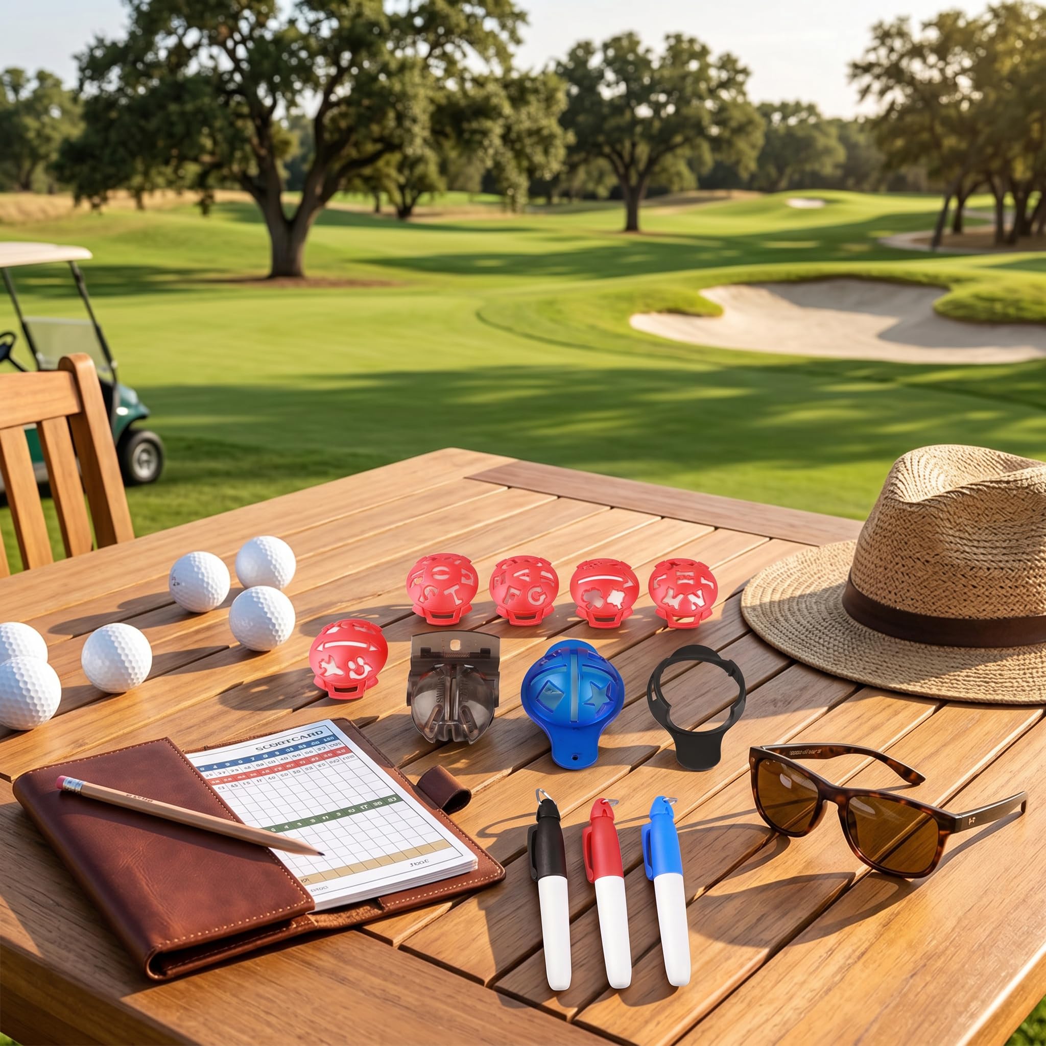 RiToEasysports Marqueur de Balle de Golf, Kit D'alignement de Marqueur de Balle de 12 Pièces Modèle de Doublure de 6 Balles Doublure de Ligne de Balle 3 Marqueur de Balle de 3