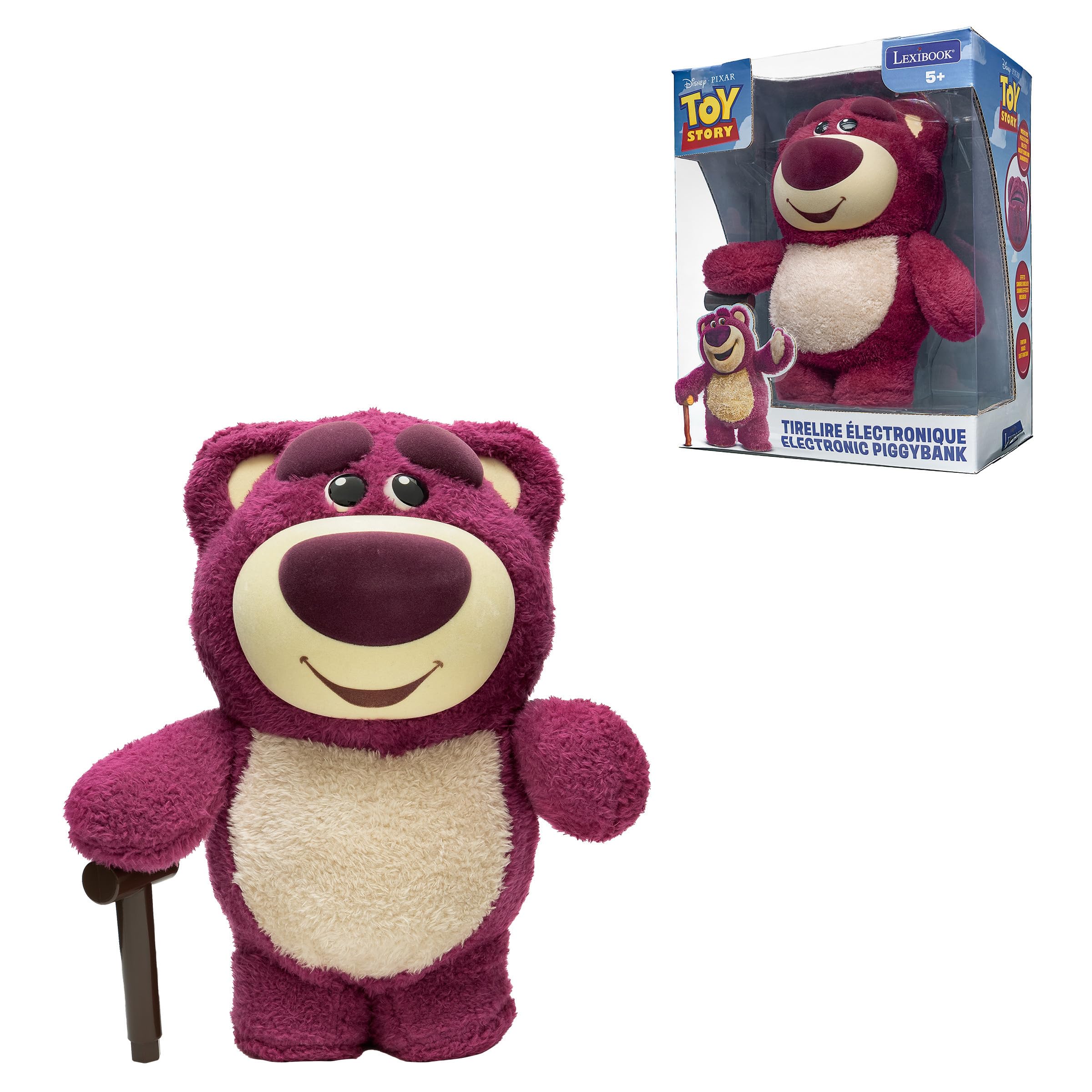 LEXIBOOK, Lotso, Electronic Piggy Bank Lotso, Red Pink, JG140TS1
