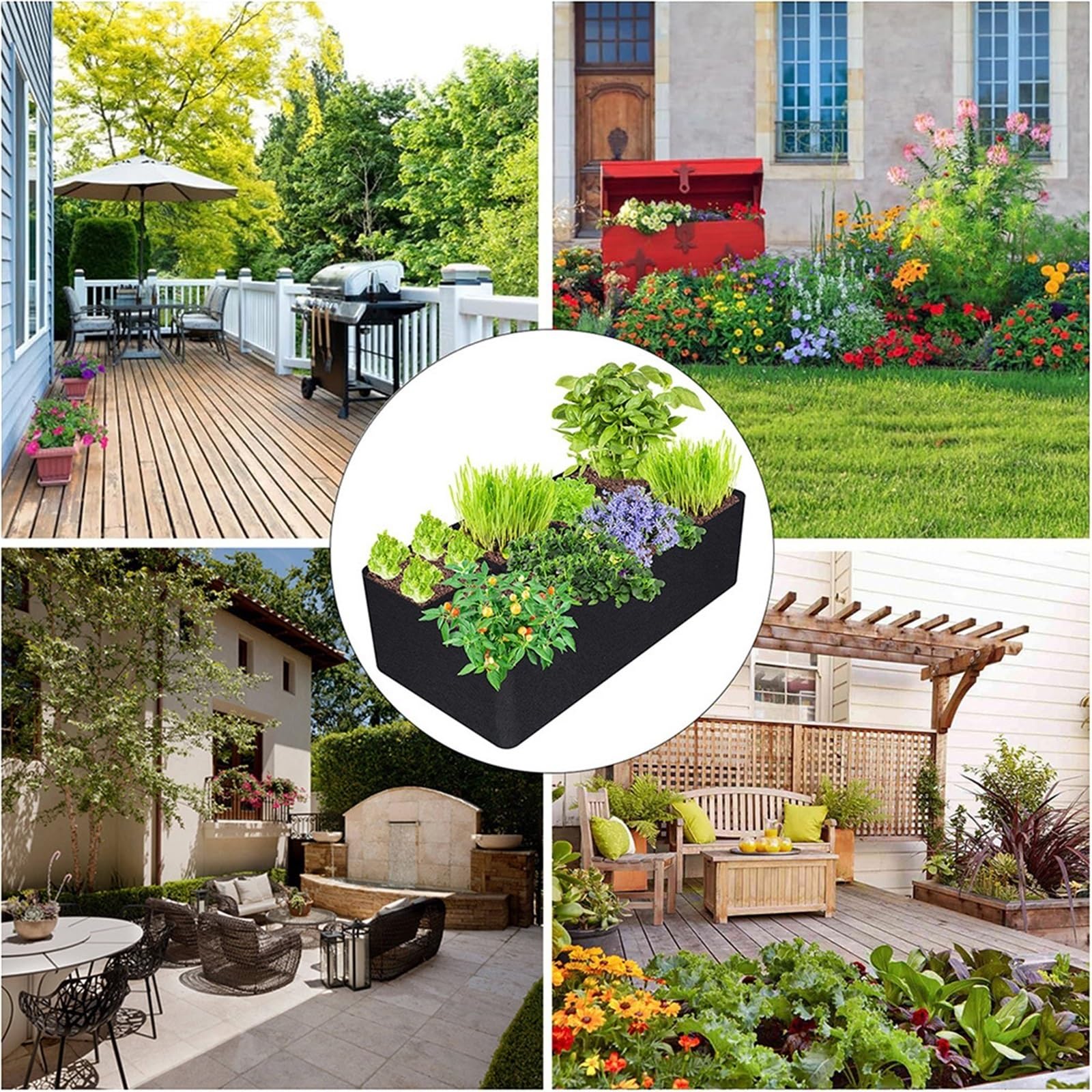 Bolsa De Cultivo para Plantas Garden Plant Planting Bag 8 Girds Felt Growing Rectangle Nursery Pot Vegetable Tomato Potato Container(180x90x30cm)