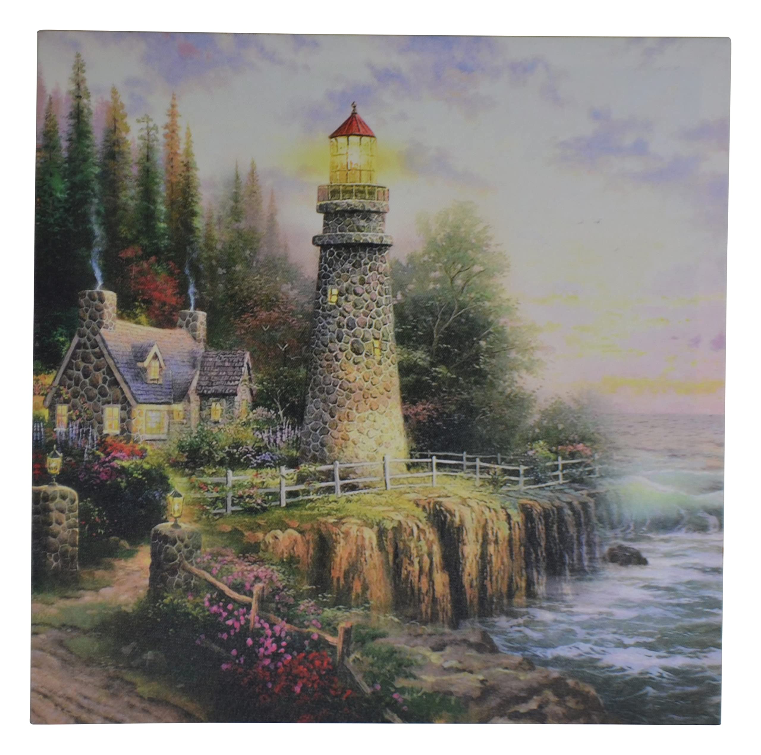 Imported Gift Depot 16x16 Lighthouse Lightup Painting