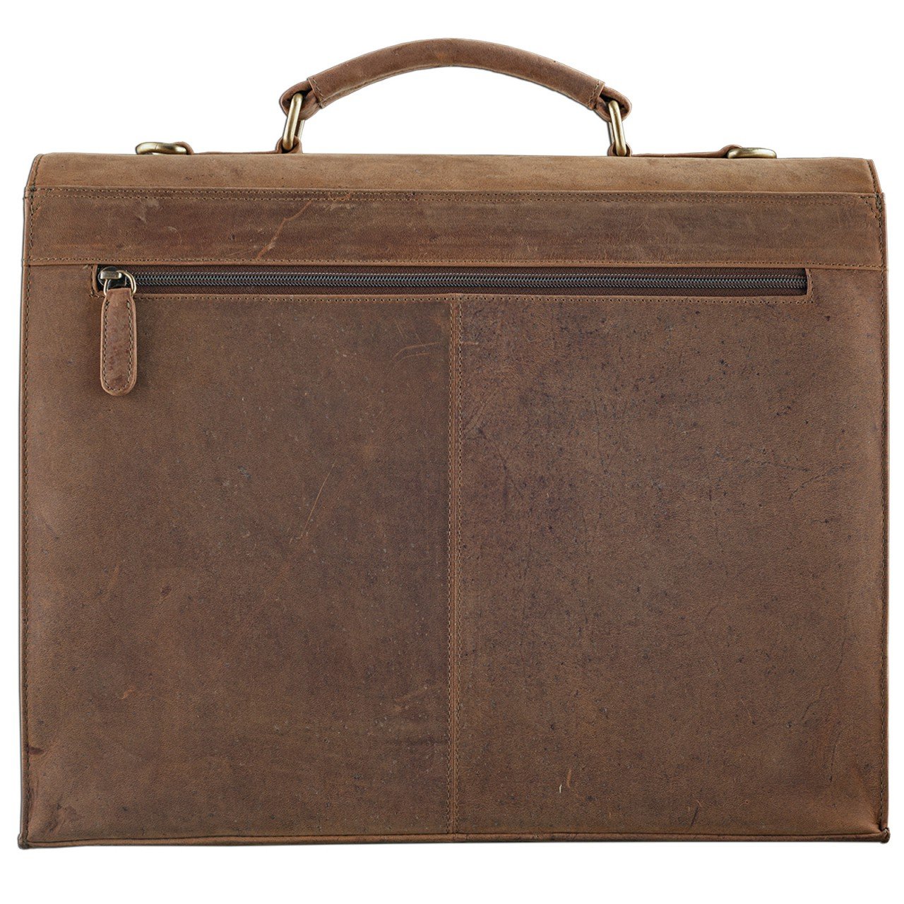 STILORD Constantin Maletín Cuero Hombre Bolso Profesor Bolso Negocios Bolso Trabajo Bolso Mensajero Bandolera para portátil 15.6" auténtica Piel Color:marrón - Medio