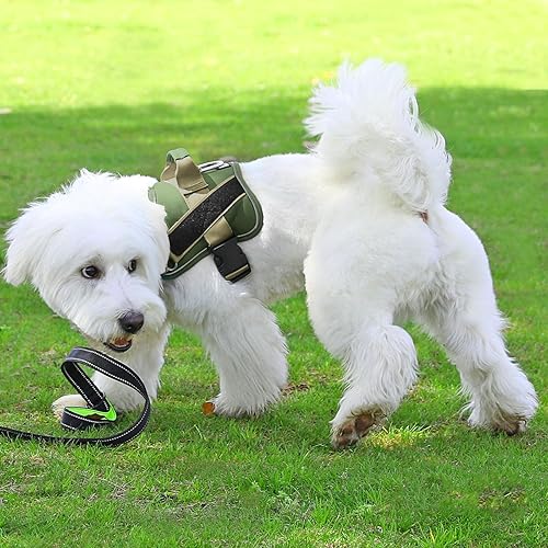 Miniatura 174 de Bolux - Arnés para perro, reflejante y transpirable, ajustable, con asa, para sacarlo a pasear, no más tirones ni asfixia (amarillo militar, talla L)