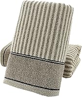 Vista 9 de Pidada Juego de 2 toallas de mano 100% algodón con patrón de rayas absorbentes suaves toallas decorativas para baño (marrón)