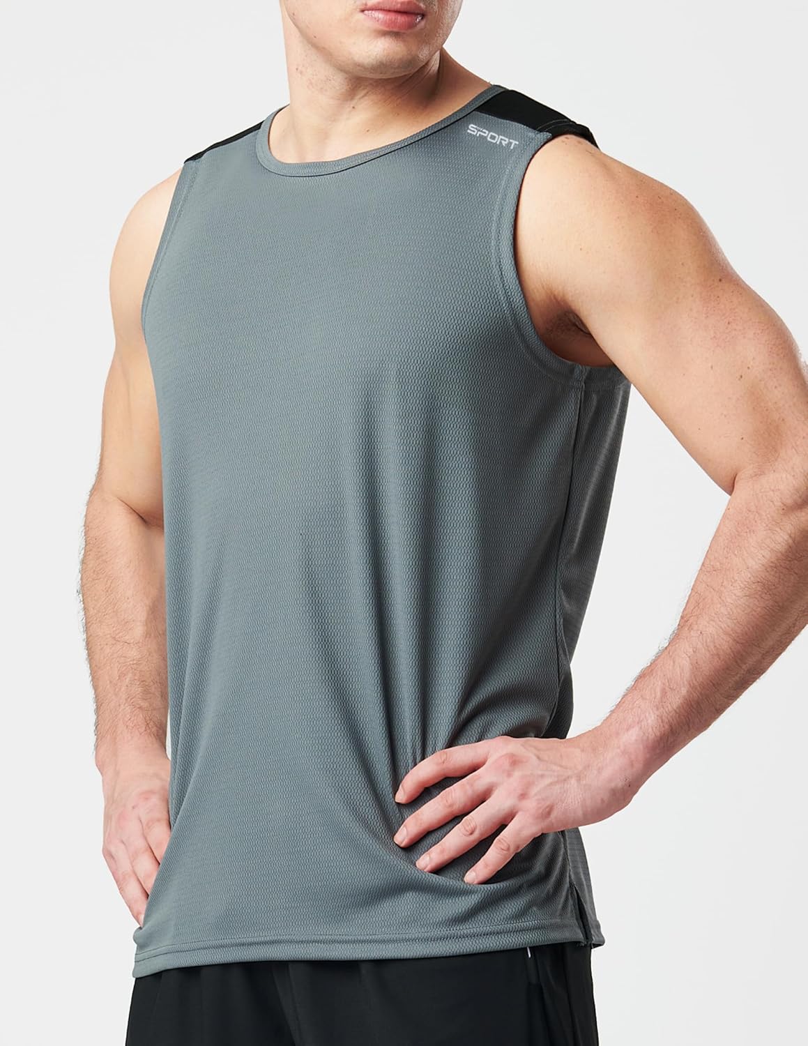 Liberty Imports Pack of 5 Men's Stretch Cool Dry Muscle Tank Tops Athletic Crewneck Sleeveless Workout Shirts - Image 6