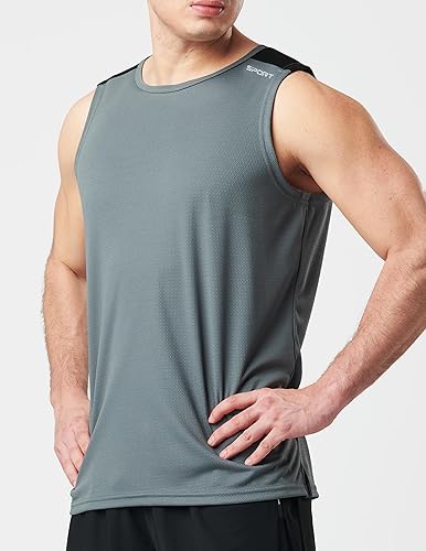 Vista 8 de Liberty Imports Paquete de 5 camisetas deportivas sin mangas de secado rápido para gimnasio para hombre