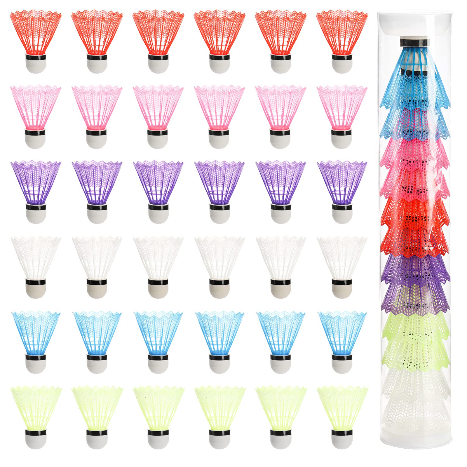 SOUJOY 48 Pack Badminton Birdie, Plastic Badminton Shuttlecock, Stable & Durable Sport Training/Activities Badminton Balls for Youth Players Indoor and Outdoor