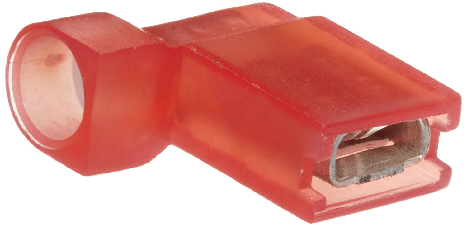 Morris Products 12432 Female Disconnect, Nylon Fully Insulated, Red, 22-18 Wire Size, 0.020X0.187 NEMA Tab, 100-Pack