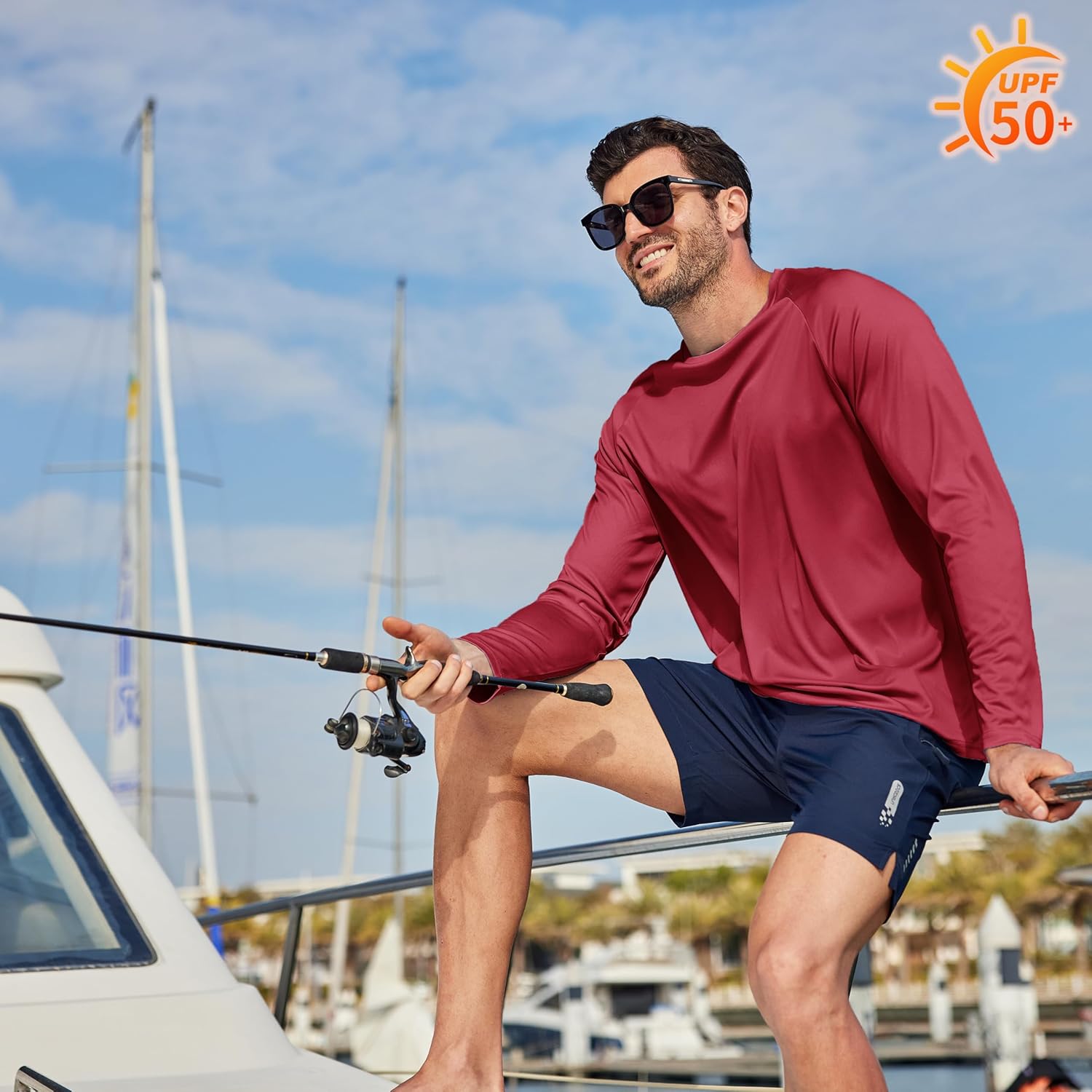 5-Pack Mens Long Sleeve Shirts UPF 50+ UV Sun Protection Fast Dry Fishing Hiking Swim Rash Guard Wokout Shirt - Image 3