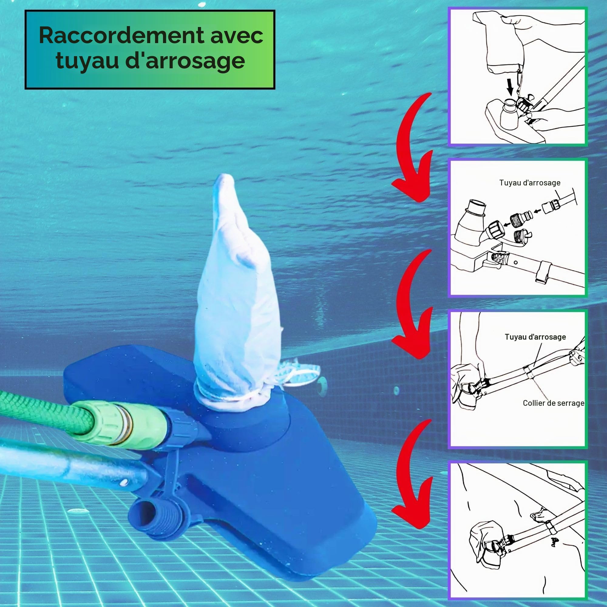 Kit piscine Summer Waves Kit de nettoyage Kit d'entretien aspirateur aspirateur pour piscine