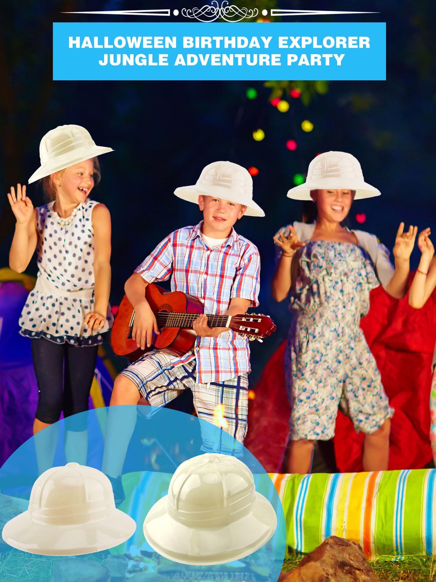 Confezione da 56 cappelli da festa Safari per bambini – cappelli da ricerca della giungla in plastica per ragazzi e ragazze – perfetti per Halloween, compleanni e feste di avventura