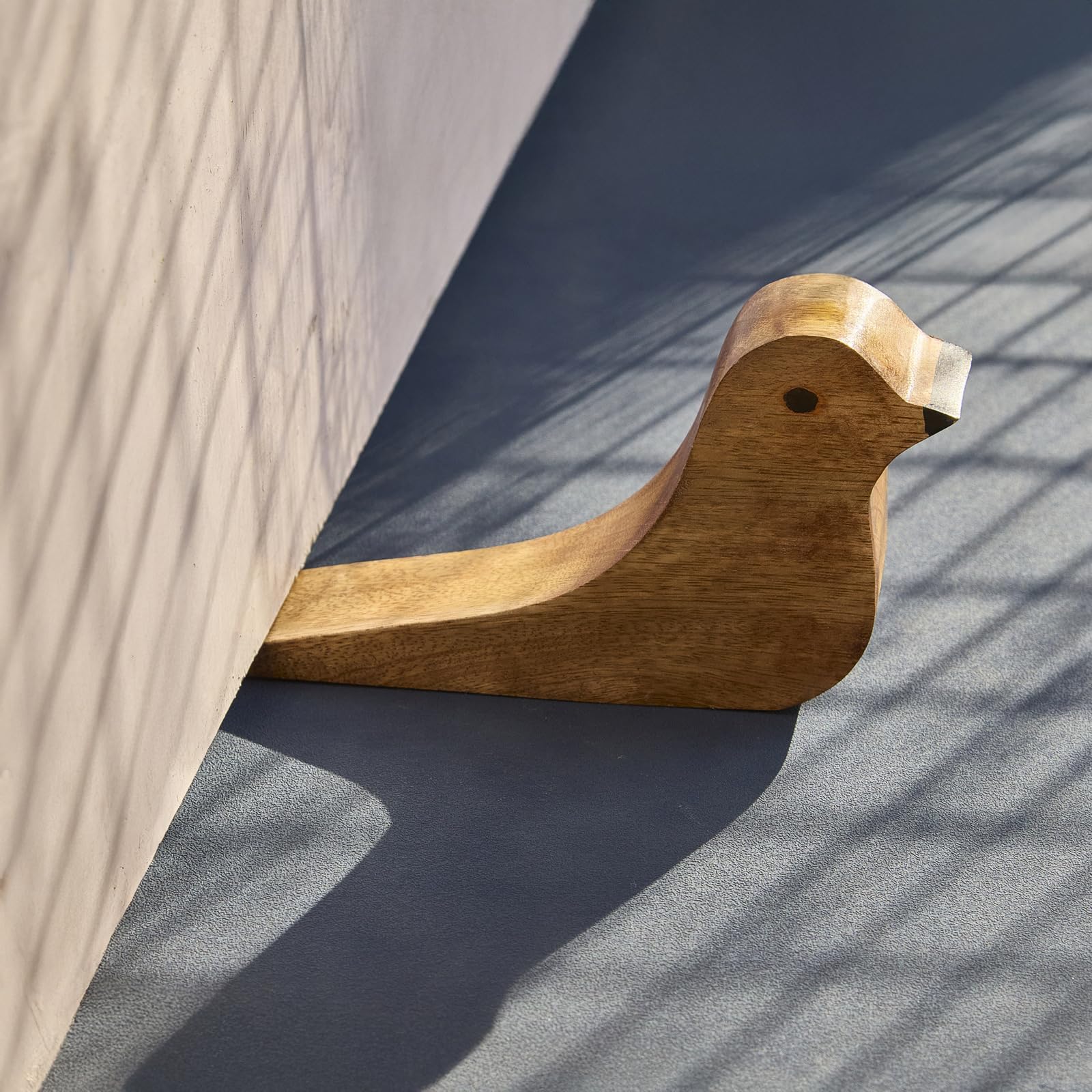 Esplanade Mango Wood Bird Door Stopper – Wooden Door Wedge, Cute & Functional Home Décor Item (Mango Wood Bird Stopper)