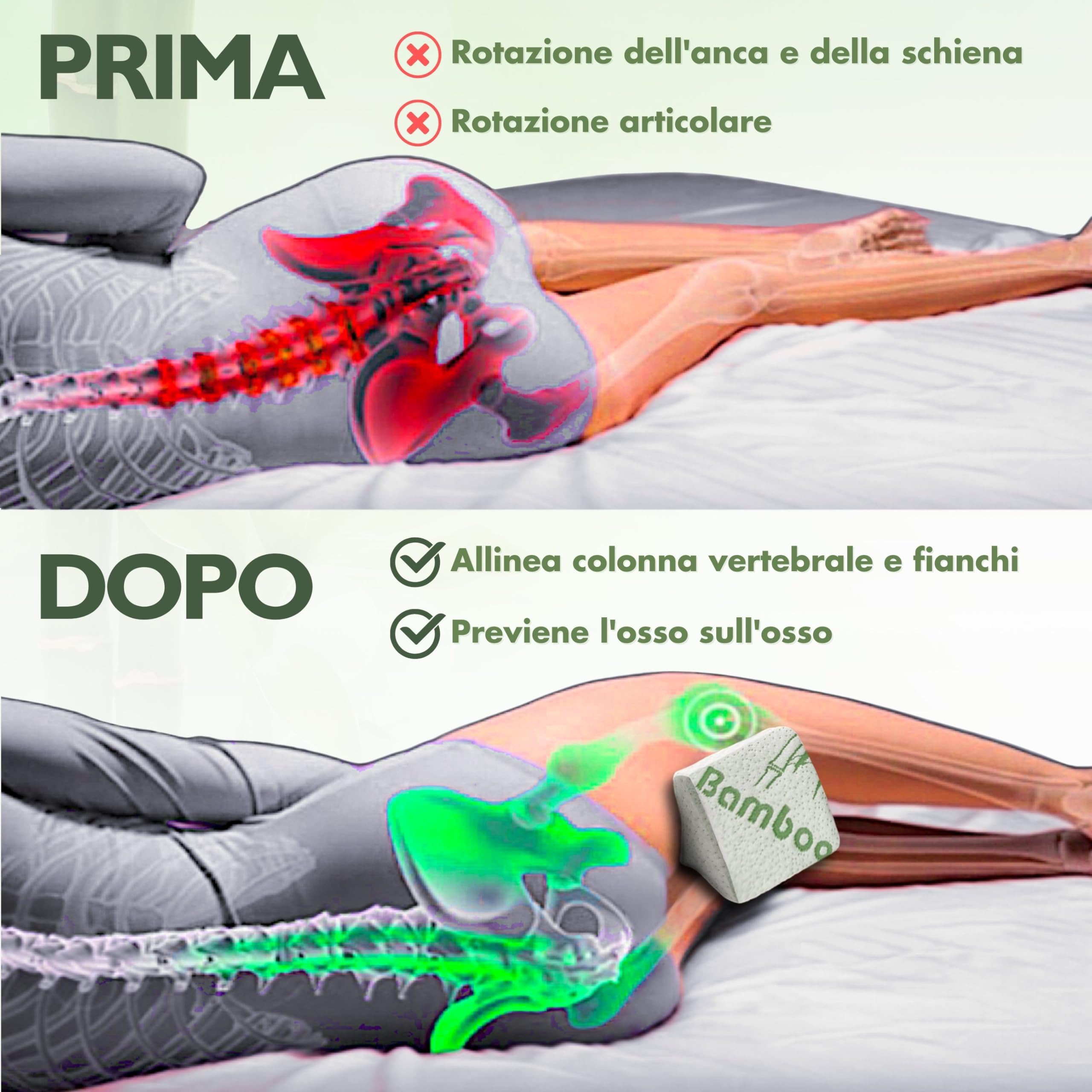 Smoothspine Cuscino Ortopedico Per Ginocchia – Memory Foam Per Sollievo Da Dolore All’Anca E Sciatica – Migliora La Circolazione E La Qualità Del Sonno