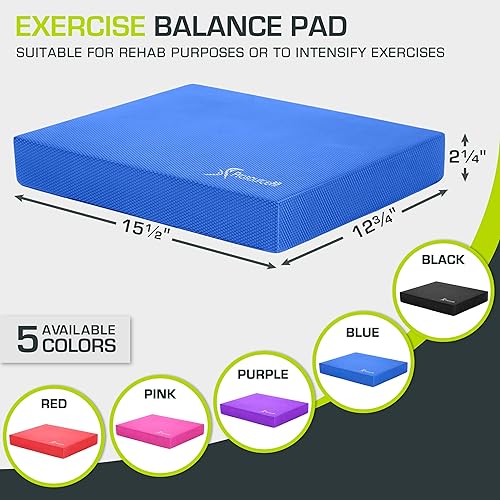 Miniatura 3 de ProsourceFit Almohadilla de equilibrio de ejercicios alfombrilla grande de espuma antideslizante acolchada y rodillera para fitness, entrenamiento