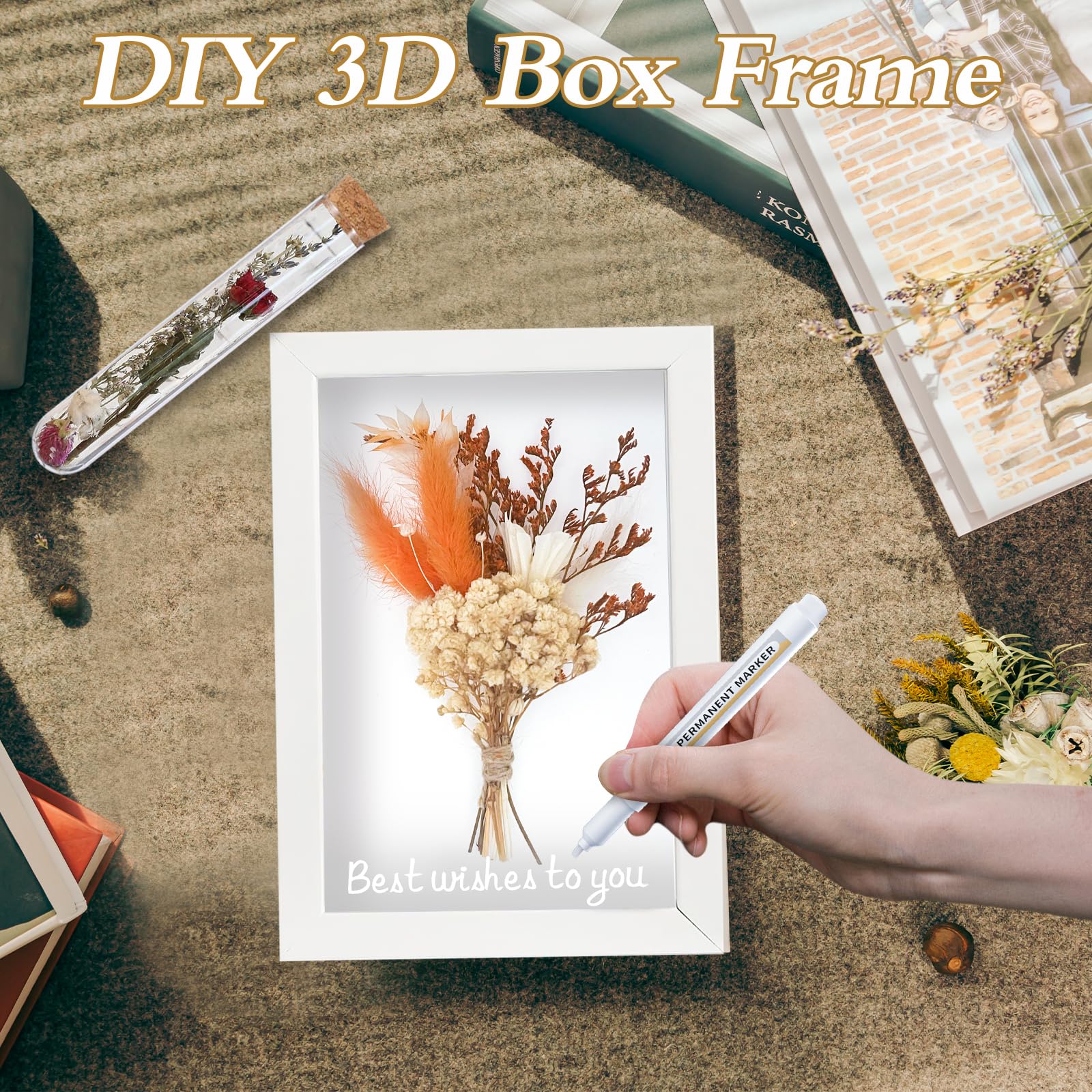 Cadres Decoratif Mural Cadre 3D Profond TAIHOBO 12x17cm - Cadre Vitrine DIY Avec Fleurs Séchées - Décoration Murale Et Bureau Décoration Murale Bureau Créative