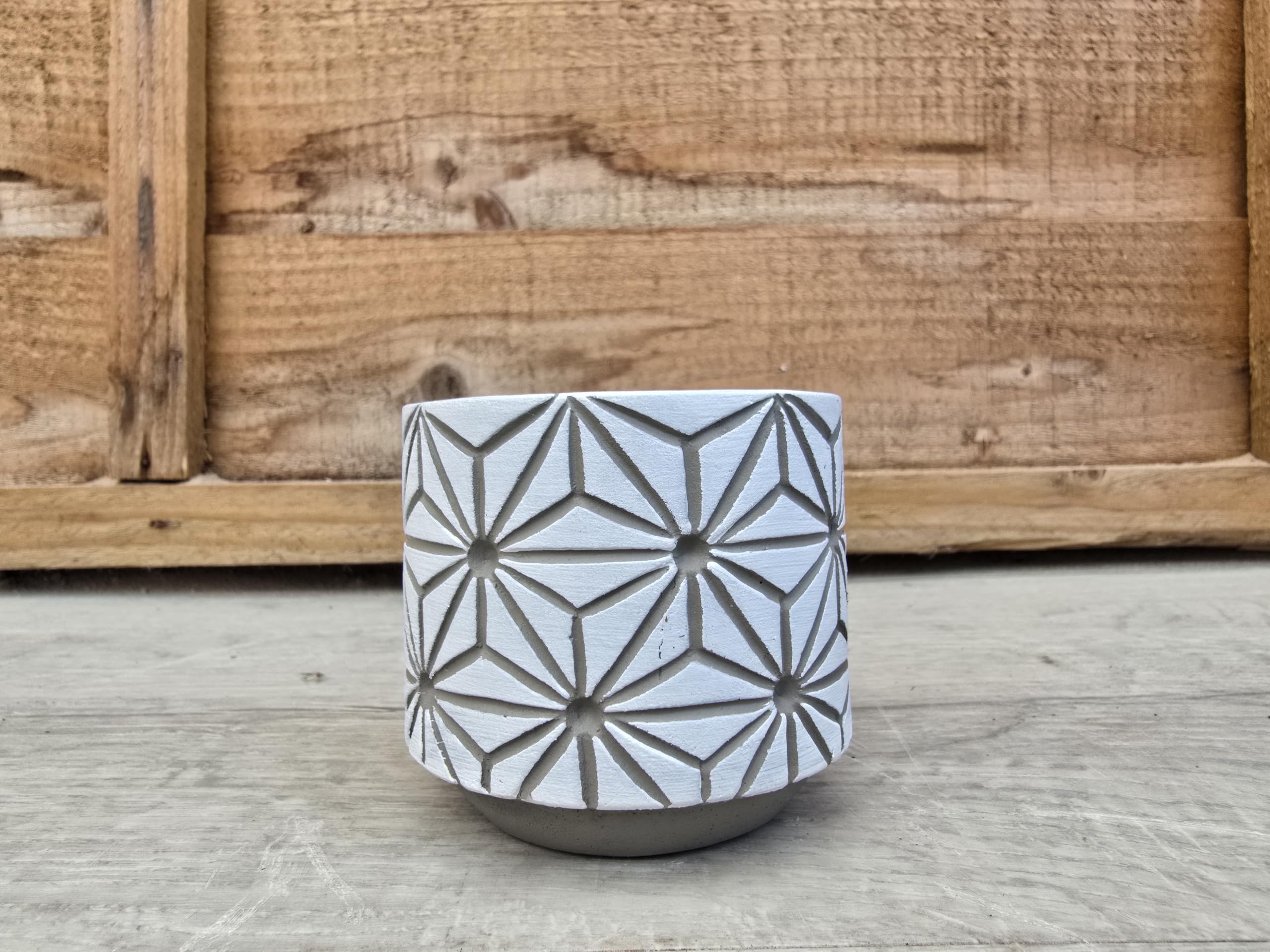 Pugh's Cacti White Star Decorative Pot Cover. Perfect For Gifts/Personal Use. Good For Office/Home Environment. Perfect For Cactus/Cacti And Succulents. 5.5Cm Inner Diameter. (White)