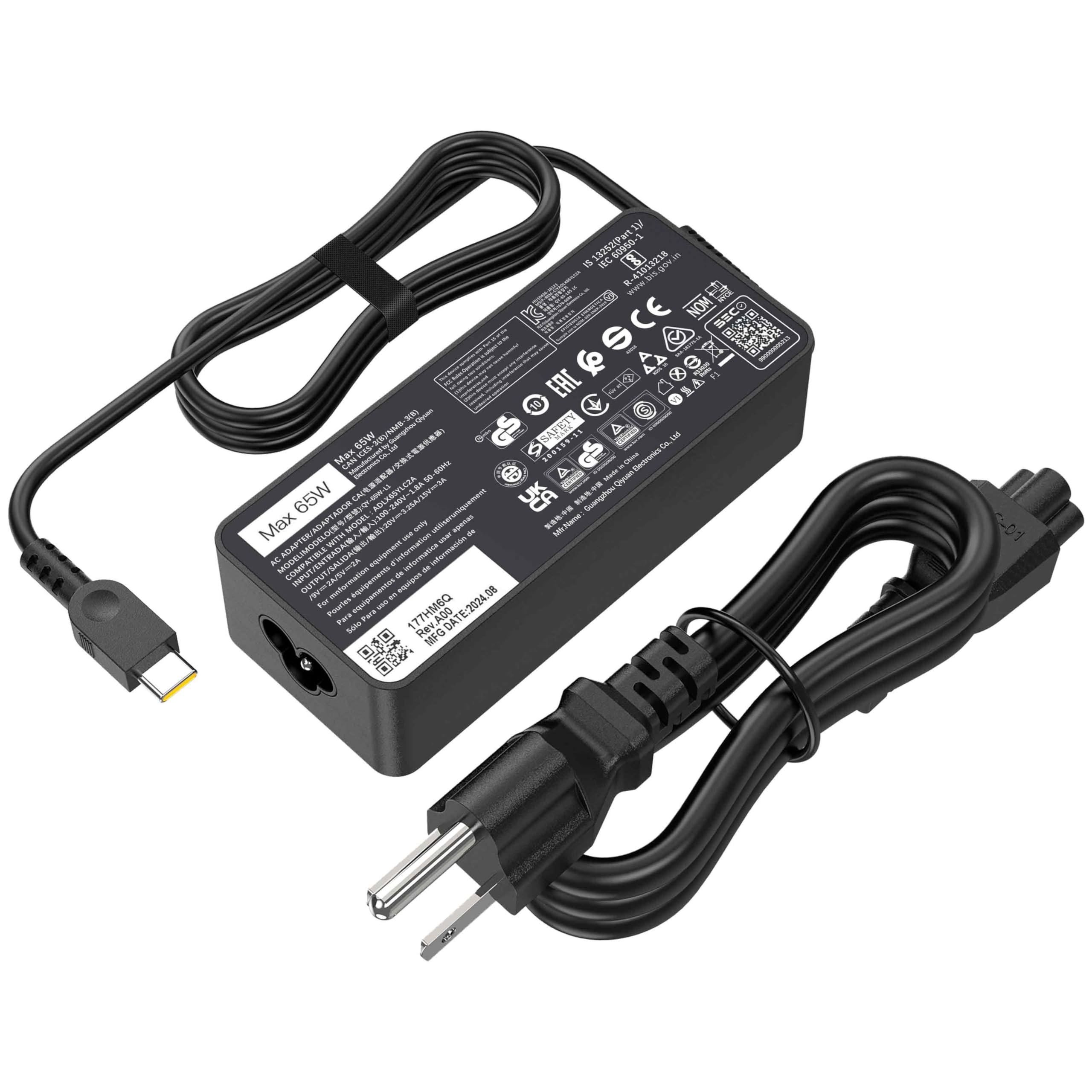 VRAVEK 65W Laptop USB C Charger Compatible with Lenovo ThinkPad X1 X13 Z13 13s E14 L14 L15 E15 T490 E495 for Lenovo IdeaPad 3 Slim5 5Pro Flex 5 Yoga 7