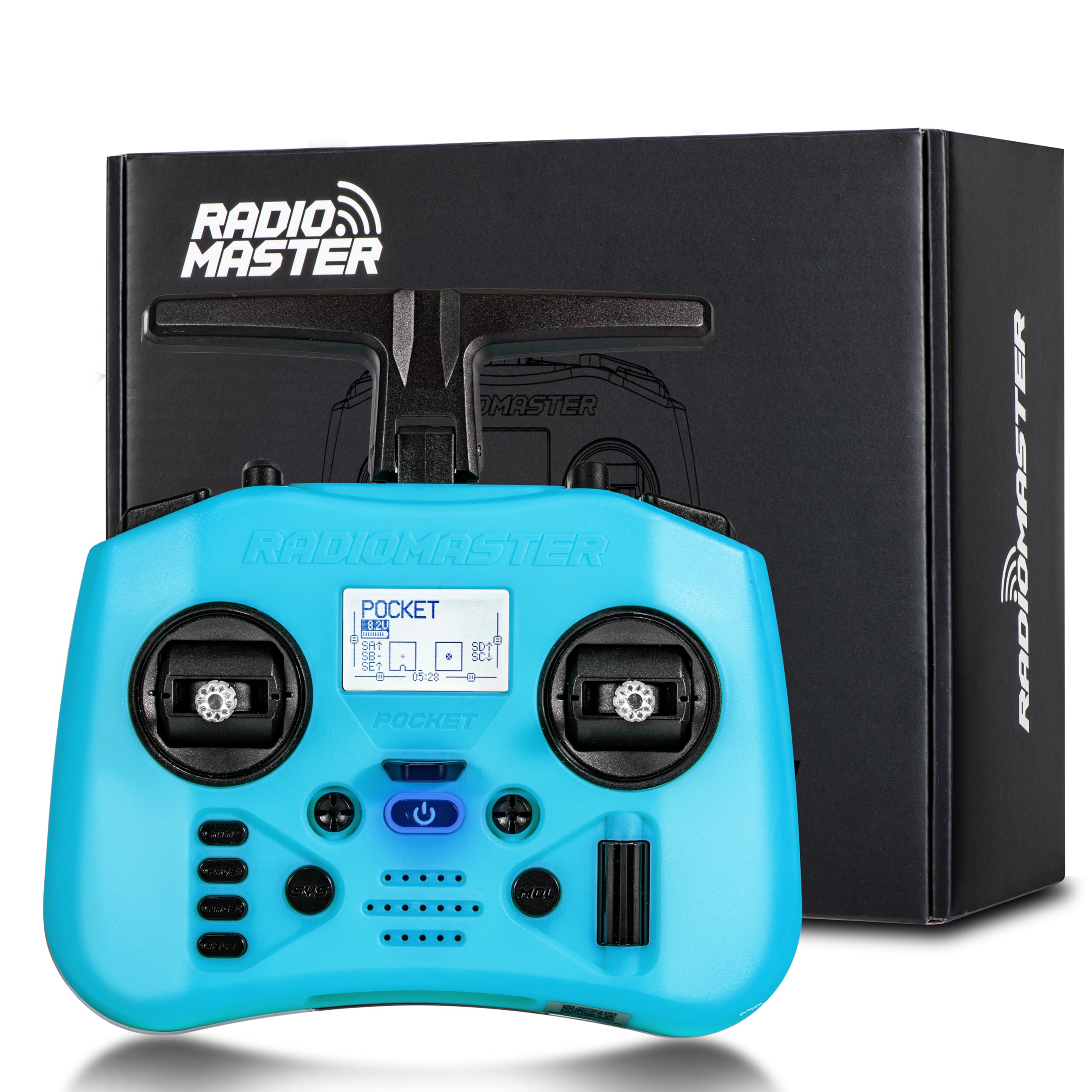 Radiomaster Pocket ELRS Remote Controller Portable Hall Gimbal EdgeTX Transmitter with LED Light for FPV Drone/RC Helicopter&Car Boats&Multirotor (