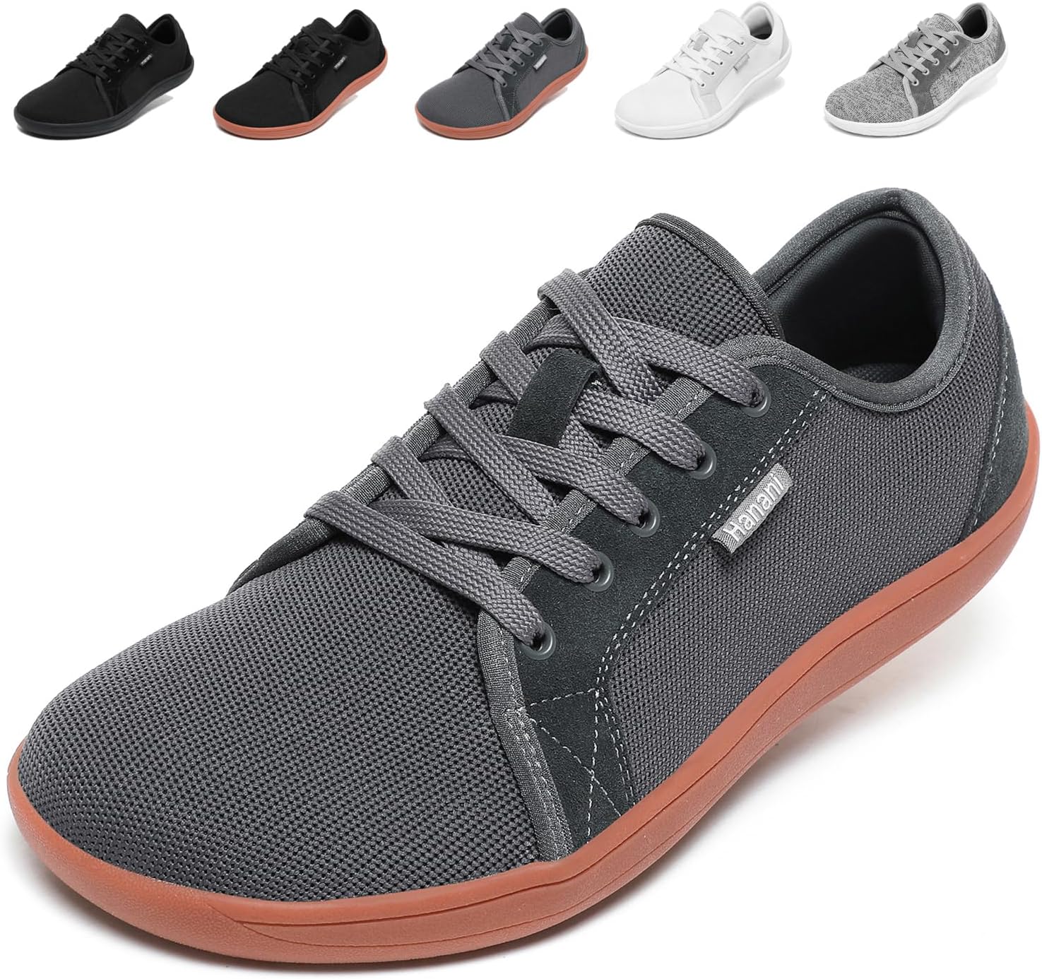 HananiUnisex Wide Barefoot Shoes Mens Womens Zero Drop Minimalist Shoes Outdoor Trail Walking Shoes Athletic Trail Running Trainers Casual Sneakers