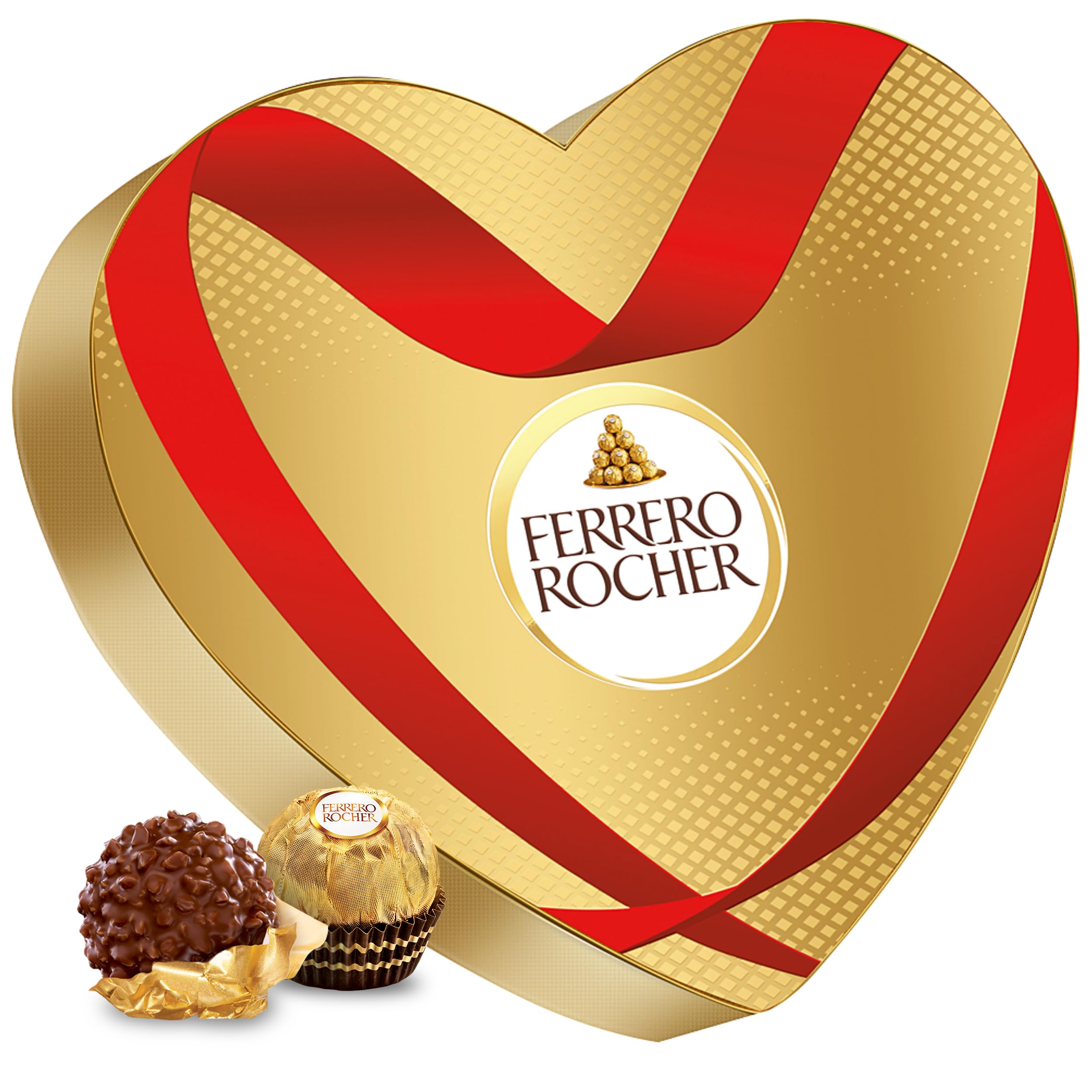 Ferrero Rocher Herz – Valentinstag-Geschenk für Ihn & Sie – Knusprig-cremige Nuss-Pralinen-Spezialität – Geschenkbox in Herzform zum Valentinstag  Muttertag & Ostern – 1 Packung à 125 g