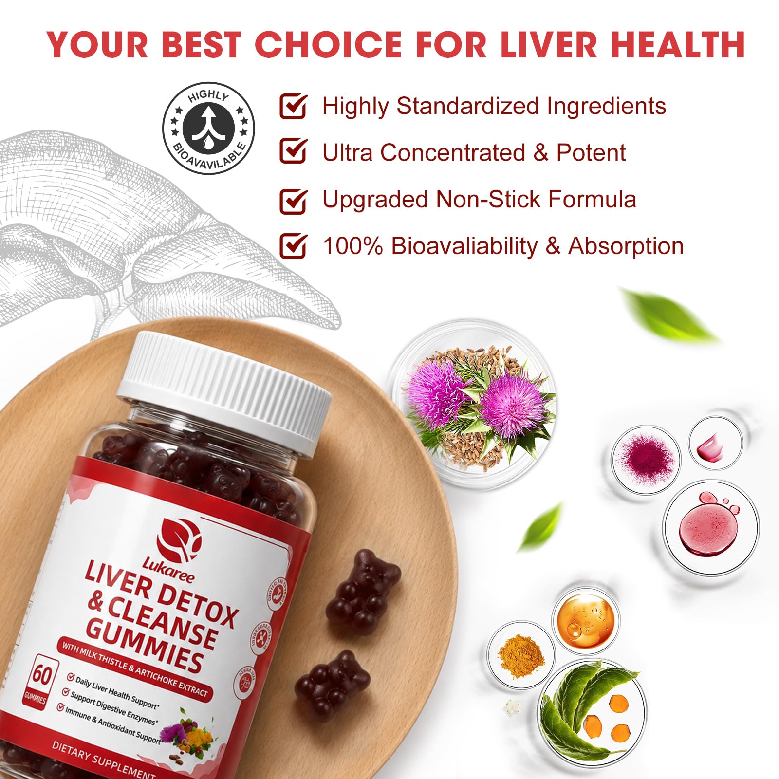 Liver Cleanse Detox & Repair Gummies - Natural Liver Support -120 Count — Amazon image 6