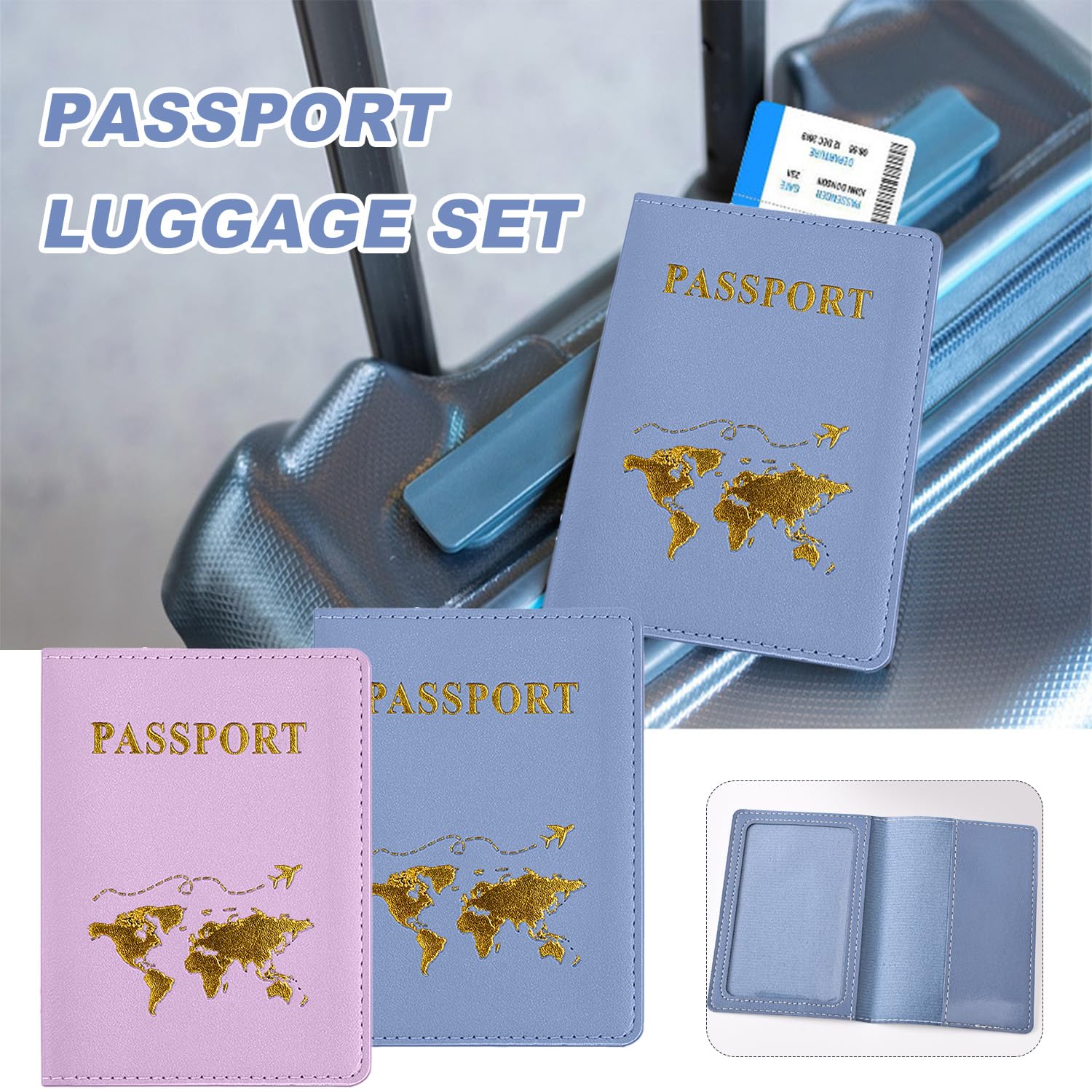 Custodia per passaporto, 2 pezzi Custodia per passaporto con 2 targhette per bagagli, Porta passaporto, Copertina per passaporto, Custodia per passaporto, Custodie per passaporto con targhette