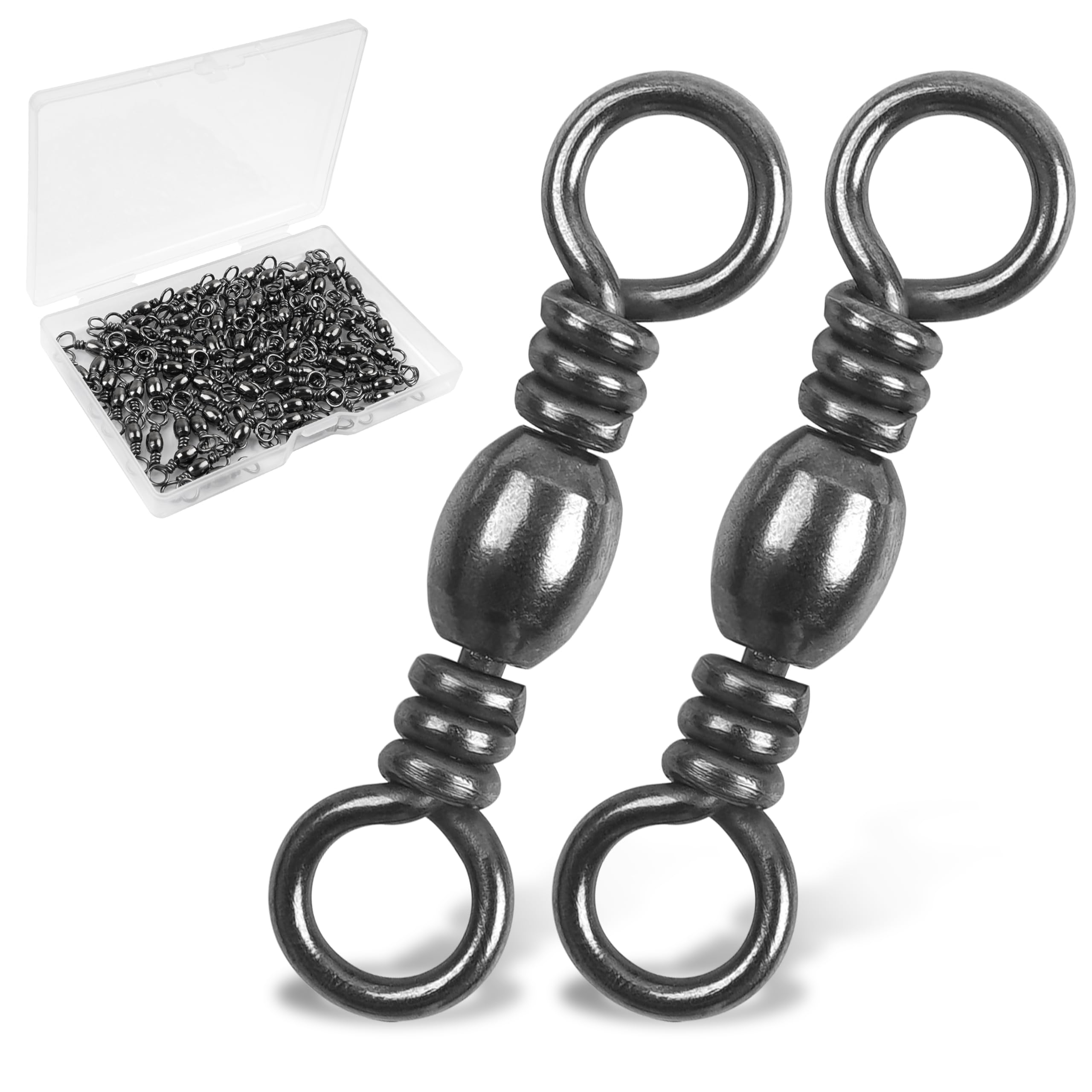 SILANON Fishing Swivels - 60/120pcs Stainless Steel -9
