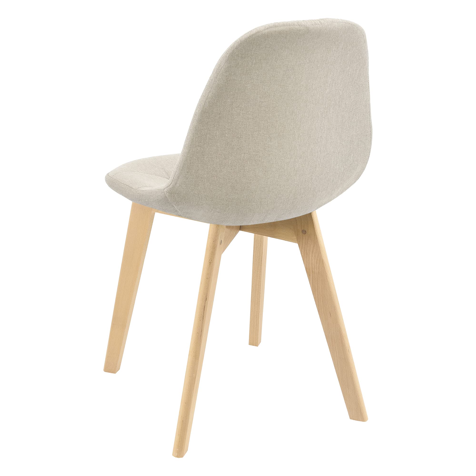 [en.casa] Set de 2 Sillas de Diseño Kopparberg 86 x 53 x 47 cm Sillas de Comedor Cocina Salón Asiento Tapizado Cómodo para Oficina Patas de Haya Beige