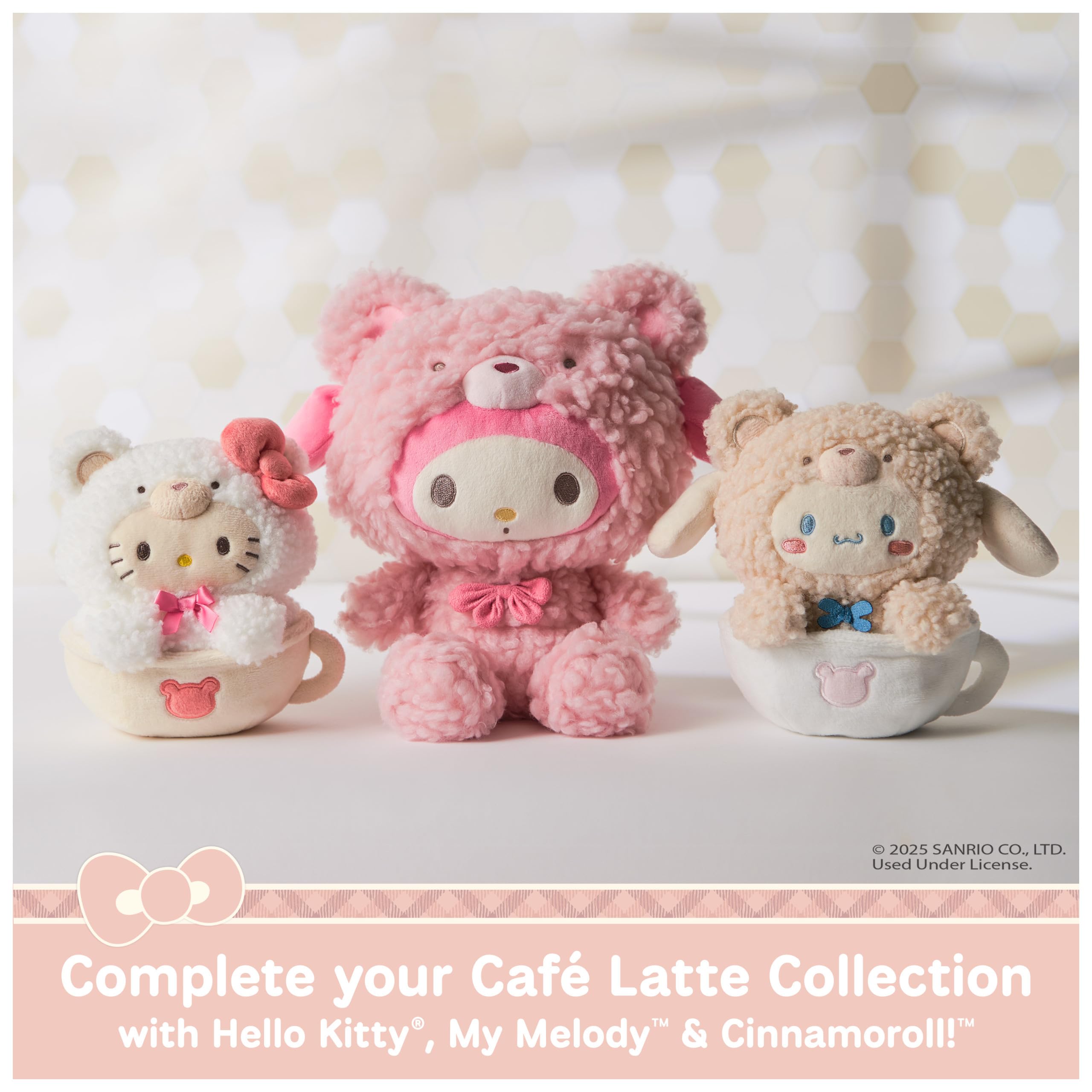 GUND Sanrio Official Hello Kitty and Friends My Melody Café Latte pluszowy miś, przedmiot kolekcjonerski, maskotka od 1 roku życia, różowy, 25,4 cm