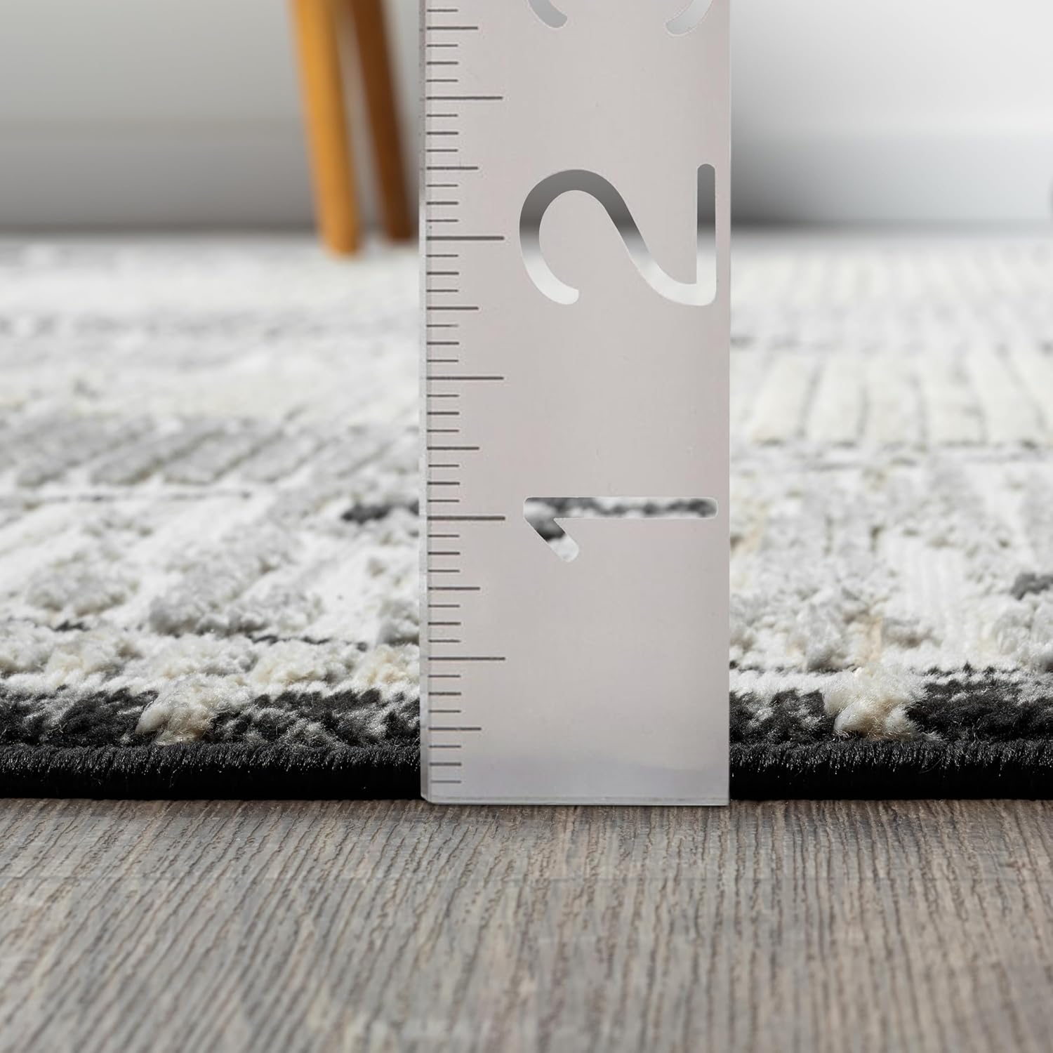 Abani Viva Cream & Grey Area Rug 2' x 3' for Living Room, Bedroom - Farmhouse Diamond Pattern - Durable & Easy to Clean