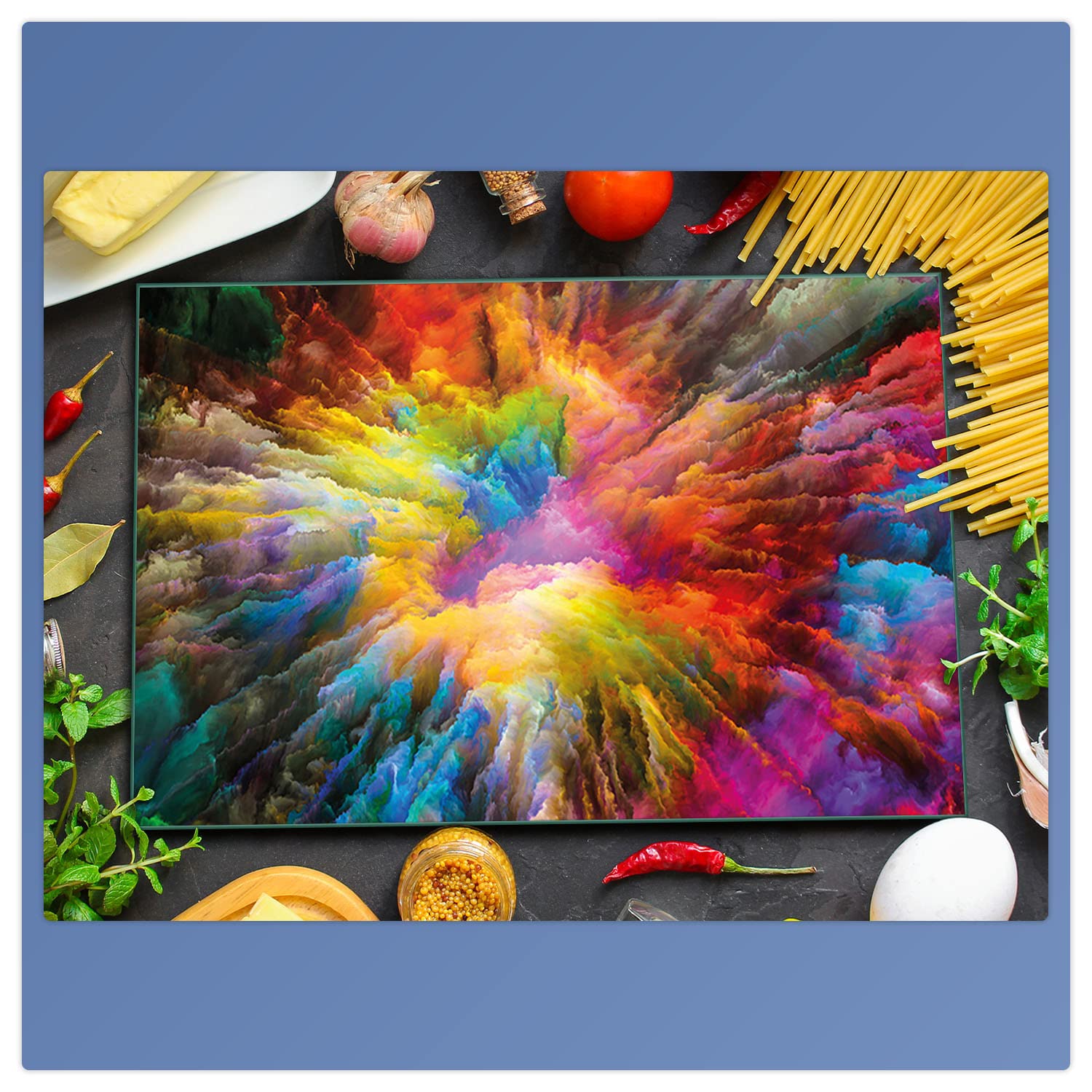 Decorwelt Piastra Coprifuoco In Vetro 80x52 Cm Per Piani Cottura - Multiuso: Tagliere, Paraspruzzi, Sottopentola, Marrone