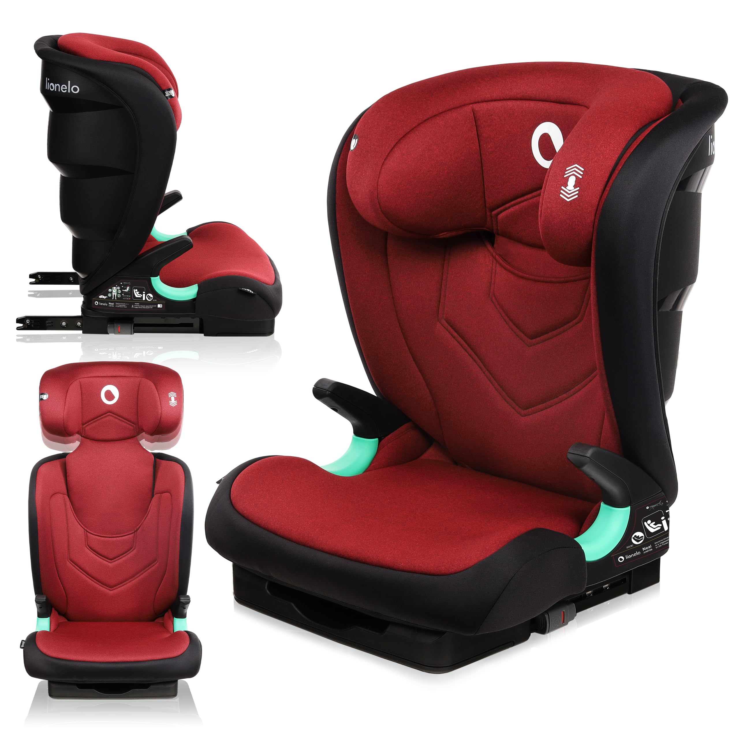 LIONELO Neal silla coche 15-36 kg grupo 2 3 Isofix i-Size protección lateral respaldo ajustable en 3-posiciones altura del reposacabezas ajustable sistema de ventilación