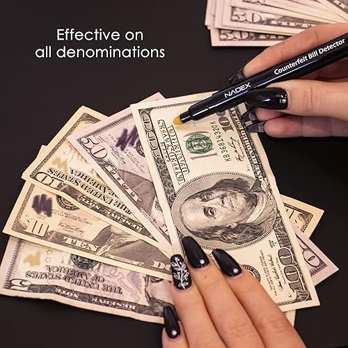Miniatura 3 de Nadex Bolígrafo falsificado, fácil de deslizar, dorado para real, negro para falsificaciones, detectar facturas falsificadas (paquete de 15)
