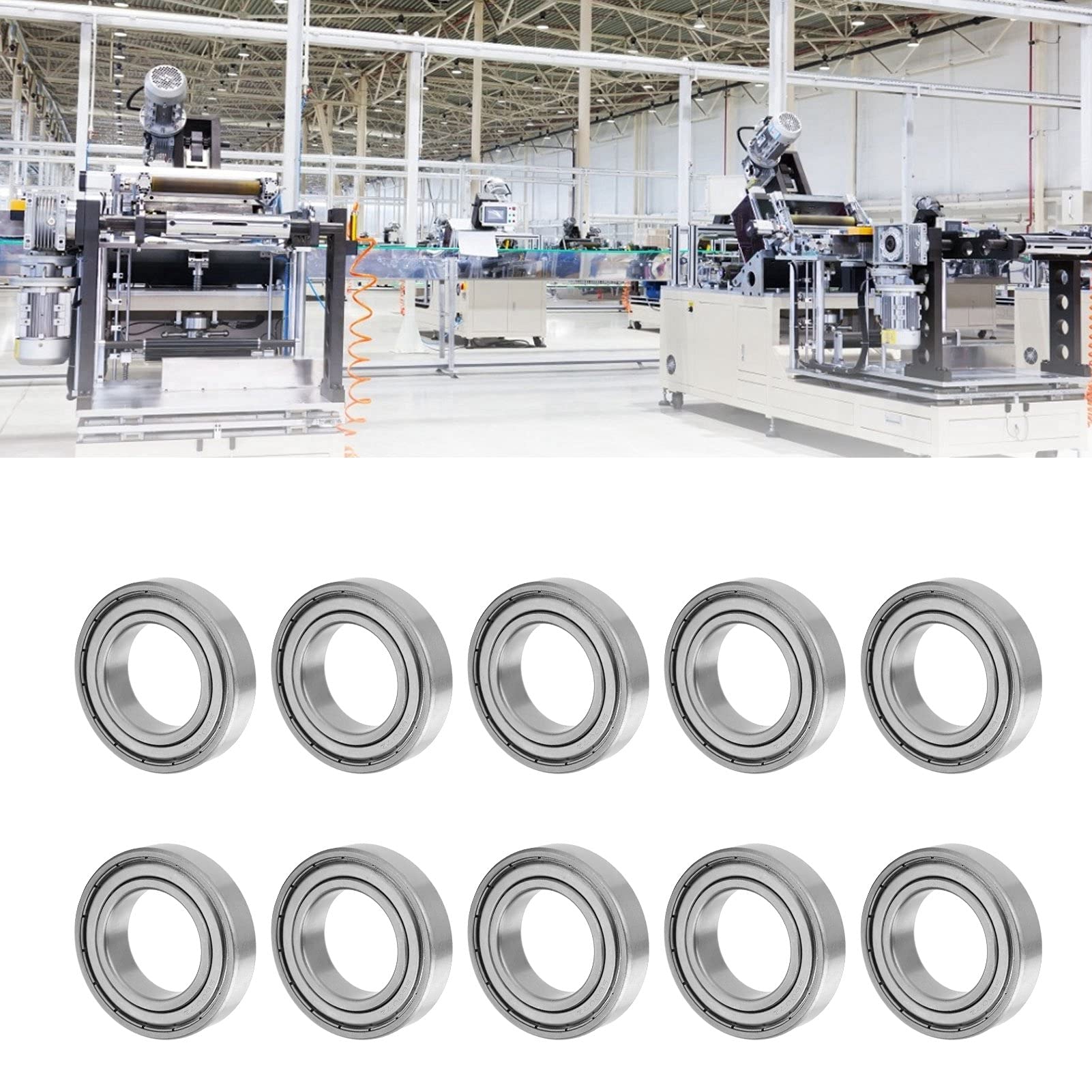 Omabeta Roulements Miniatures S6007ZZ en Acier Inoxydable, Double Blindage pour Fournitures de Roulement Industrielles 62mm X 35mm X 14mm, Paquet de 10